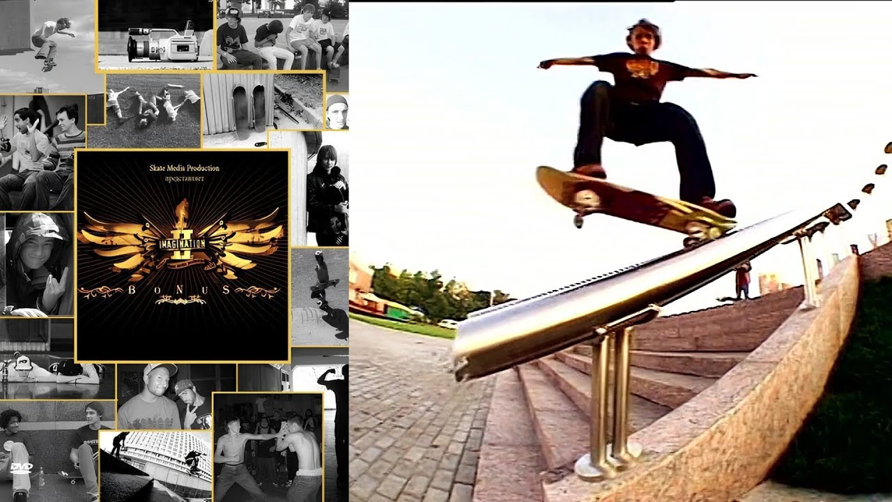Skate Media Production Presents: “Imagination 2 Bonus”<br /><br />Video by Elisey Gladnikov (Елисей Гладников) and Aleksandr Khudokon (Александр Худоконь) for Skate Media Production. Featuring Anton Savitskiy (Антон Савицкий), Drozd (Дрозд), Lyosha Zaytsev (Лёша Зайцев) and more.<br /><br />Chapters<br />0:00:00 Bails (Падения)<br />0:05:31 Skating 1 (Катание 1)<br />0:13:25 Skating 2 (Катание 2)<br />0:18:03 Skating 3 (Катание 3)<br />0:21:45 Bourgeois (Буржуи)<br />0:25:25 Provocateur Tour (Провокатор Тур)<br />0:29:24 Anton Savitskiy (Антон Савицкий)<br />0:31:24 Lyosha Zaytsev (Лёша Зайцев)<br />0:36:08 Lifestyle 1 (Лайфстайл 1)<br />0:39:19 Lifestyle 2 (Лайфстайл 2)<br />0:45:06 Counter Strike<br />0:45:41 Nerves (Нервы)<br />0:51:43 Fight club (Бойцовский клуб)<br />0:53:31 Photogallery (Фотогалерея)<br />0:58:59 Winter 2006<br />1:05:15 Drozd loser (Дрозд неудачник)<br /><br />If you have Proper Skate Videos Digitized VHS Tapes or DVDs, please feel free to join our Discord Server and help us to Archive old physical Skate Videos.<br /><br />Odysee: https://odysee.com/@SkateVideoLibrary<br />Discord: https://discord.me/skatevideolibrary<br /><br />Video: 960x720p, 50.00fps, 6000 kbps<br />Audio: Stereo, 48.0 kHz, 128 kbps