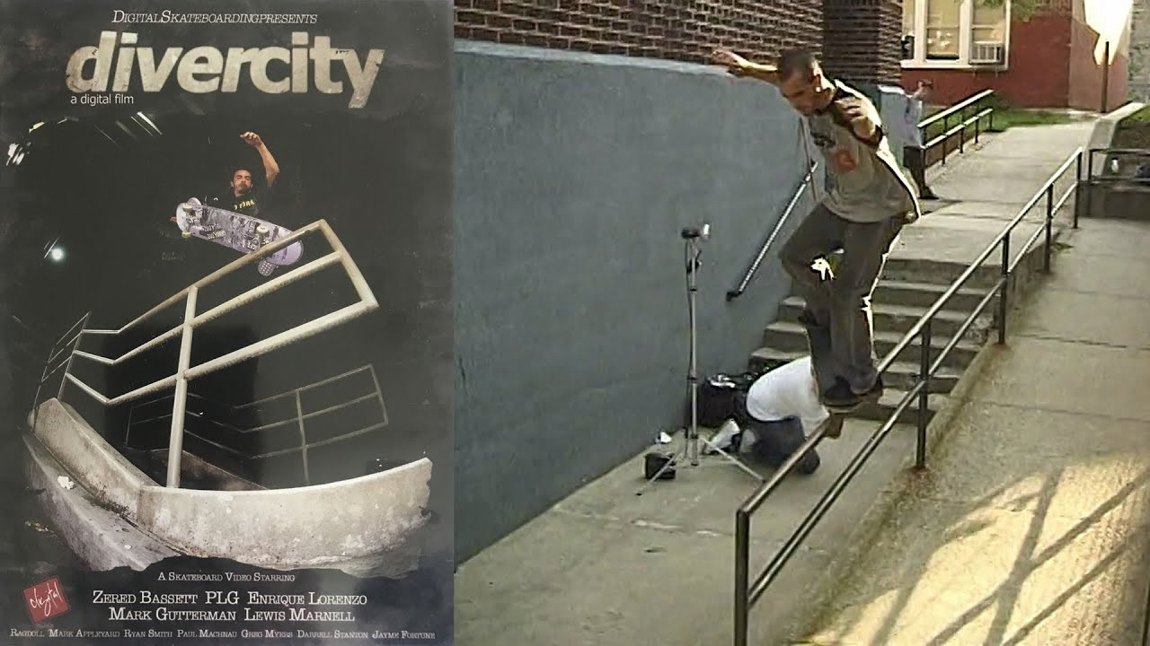 Digital Skateboarding Presents: “Divercity”<br /><br />Produced by Dennis Martin and Bill Weiss for Digital Skateboarding. Featuring Aaron Snyder, Antwaun Dixon, Ben Gauci, Bjorn Johnston, Caswell Berry, Darrell Stanton, Enrique Lorenzo, Graham Bickerstaff, Grant Patterson, Greg Lutzka, Greg Myers, Jayme Fortune, Joe Pease, Joey Brezinski, Kurtis Colamonico, Lewis Marnell, Malcolm Watson, Mark Appleyard, Mark Gutterman, Marty Murawski, Mike McDermott, Nick Florini, Nick Palmquist, Nick Tratasso, Oliver Buchanan, P.J. Ladd, Paul Machnau, PLG, Ragdoll, Ronnie Creager, Ryan Smith, Shane Cross, Tyler Hanson, Wade Desarmo and Zered Bassett.<br /><br />Chapters<br />00:00 Intro<br />00:11 Opener<br />02:28 Mark Gutterman<br />04:50 Enrique Lorenzo<br />07:37 Montage 1<br />10:30 Lewis Marnell<br />13:06 PLG<br />17:46 Montage 2<br />21:24 Zered Bassett<br />24:36 Credits<br /><br />If you have Proper Skate Videos Digitized VHS Tapes or DVDs, please feel free to join our Discord Server and help us to Archive old physical Skate Videos.<br /><br />Odysee: https://odysee.com/@SkateVideoLibrary<br />Discord: https://discord.me/skatevideolibrary<br /><br />Video: 960x720p, 59.94fps, 6000 kbps<br />Audio: Stereo, 48.0 kHz, 128 kbps