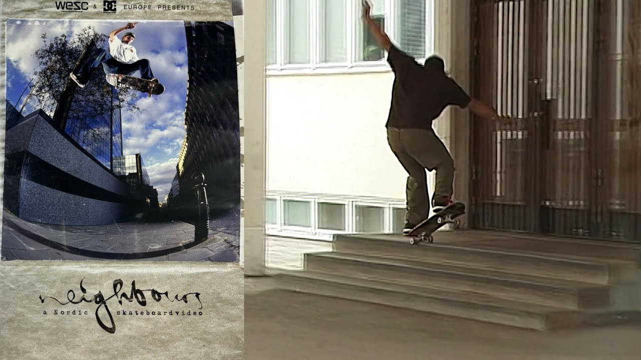 WESC Clothing & DC Shoes Presents: “Neighbours”<br /><br />A Nordic Skateboard Video<br /><br />"Welcome to Scandinavia. Home of gray skies, green pastures, and vast expanses of urban concrete, marble and steel. Come tour these Nordic lands with the eight best skaters of the region. One of a kind filmmaking captures huge gaps, steep rails, and as much raw talent as you can find in today's stunt wood circus."<br /><br />Video by Geir Allan Hove and Øyvind Aspen. Featuring Anders Jørgensen, Carl Edvard Heisholdt, Casper Plass, Chris Auström, Daniel Lebron, Eero Anttila, Enis Fazliov, Erik Lehtola, Franck Barattiero, Gabriel Engelke, Henning Braaten, Isak Sandling, Jani Laitiala, Janne Saario, Joel Sverd, Johan Florell, Johan "Foppa" Forsberg, Kristian Bomholt, Love Eneroth, Matthieu Hilarie, Mika Edin, Nico Craft, Nicolas Eustasche, Stefan Jacobsen, Stian Bakke, Thomas Kahlbom and Øyvind Aspen.<br /><br />Chapters<br />0:00:00 Intro<br />0:01:51 Jani Laitiala<br />0:05:28 Anders Jørgensen<br />0:09:53 Stefan Jacobsen<br />0:13:31 Montage<br />0:17:33 Love Eneroth<br />0:21:25 Gabriel & Isak<br />0:23:23 Henning Braaten<br />0:28:51 Janne Saario<br />0:32:58 Enis Fazliov<br />0:34:12 Mika Edin<br />0:38:33 Kristian Bomholt<br />0:43:21 Credits<br /><br />0:48:54 Photogallery<br />0:52:53 Bonus section 1<br />0:55:59 Bonus section 2<br />1:01:29 Bonus section 3<br /><br />If you have Proper Skate Videos Digitized VHS Tapes or DVDs, please feel free to join our Discord Server and help us to Archive old physical Skate Videos.<br /><br />Odysee: https://odysee.com/@SkateVideoLibrary<br />Discord: https://discord.me/skatevideolibrary<br /><br />Video: 960x720p, 59.94fps, 6000 kbps<br />Audio: Stereo, 48.0 kHz, 128 kbps