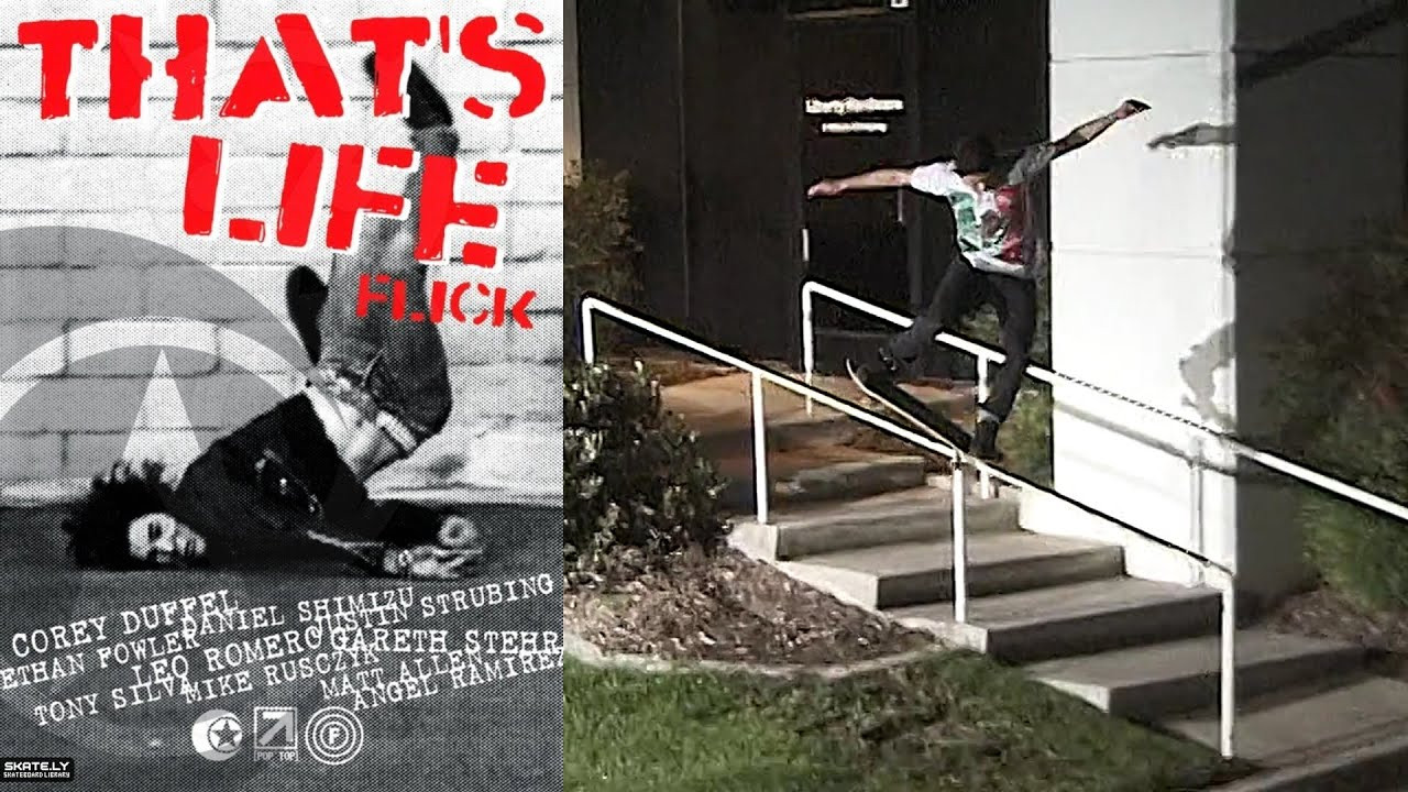 Foundation Skateboards Presents: “That's Life”<br /><br />Video by Josh Beagle and Tod Swank for Foundation Skateboards. Featuring Angel Ramirez, Corey Duffel, Daniel Shimizu, Ethan Fowler, Gareth Stehr, Justin Strubing, Leo Romero, Matt Allen, Mike Rusczyk, Tony Silva and more.<br /><br />Chapters<br />00:00 Beginning Montage (muted due to copyright)<br />02:29 Leo Romero<br />07:22 Daniel Shimizu<br />10:56 Tony Silva<br />14:17 Gareth Stehr<br />17:33 Mike Rusczyk<br />22:01 Friends<br />25:28 Matt Allen<br />28:33 Angel Ramirez<br />32:30 Justin Strubing<br />36:43 Ethan Fowler<br />40:45 Corey Duffel<br />46:32 Credits<br /><br />54:57 Bonus Footage<br /><br />If you have Proper Skate Videos Digitized VHS Tapes or DVDs, please feel free to join our Discord Server and help us to Archive old physical Skate Videos.<br /><br />Odysee: https://odysee.com/@SkateVideoLibrary<br />Discord: https://discord.me/skatevideolibrary<br /><br />Video: 960x720p, 59.94fps, 6000 kbps<br />Audio: Stereo, 48.0 kHz, 128 kbps