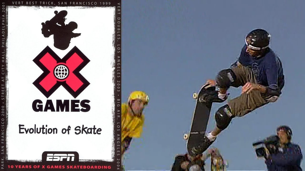 X Games Presents: “Evolution Of Skate”<br /><br />The Evolution of Skate is a thrilling ride that chronicles skateboarding from the inaugural 1995 Extreme Games in Providence, RI to the X Games in San Diego, San Francisco, Philadelphia and Los Angeles. Catch all the action in this 3+ hour DVD that captures the amazing highlights of 10 years of skateboarding competition through the pinnacle event in action sports – the X Games.<br /><br />A X Games video featuring Bob Burnquist, Bucky Lasek, Chris Senn, Eric Koston, Paul Rodriguez, Rodil de Araujo Jr., Ryan Scheckelr, Tony Hawk and more.<br /><br />Chapters<br />0:00:00 Open<br /><br />0:02:17 1995<br />0:02:47 Vert<br />0:04:36 Street<br /><br />0:06:31 1996<br />0:07:16 Vert<br />0:10:56 Street<br /><br />0:12:20 1997<br />0:12:43 Vert<br />0:16:30 Vert Doubles<br />0:18:24 Street<br /><br />0:19:35 1998<br />0:19:50 Vert<br />0:21:44 Street<br />0:22:58 Vert Doubles<br /><br />0:24:06 1999<br />0:24:40 Vert Best Trick<br />0:28:10 Street<br />0:28:57 Vert<br />0:30:15 Vert Doubles<br /><br />0:31:02 2000<br />0:31:21 Vert Best Trick<br />0:32:59 Vert<br />0:36:13 Park<br />0:38:17 Vert Doubles<br /><br />0:39:28 2001<br />0:39:58 Vert<br />0:46:26 Street<br />0:48:59 Park<br />0:50:09 Vert Best Trick<br />0:51:10 Street Best Trick<br />0:52:54 Vert Doubles<br /><br />0:54:00 2002<br />0:54:26 Vert<br />0:56:09 Vert Best Trick<br />0:57:57 Vert Doubles<br />1:01:20 Street<br />1:03:00 Street Best Trick<br />1:04:14 Park<br /><br />1:06:53 2003<br />1:07:22 Street<br />1:10:31 Park<br />1:11:48 Street Best Trick<br />1:13:54 Vert Doubles<br />1:14:54 Vert<br />1:16:16 Vert Best Trick<br /><br />1:17:20 2004<br />1:17:50 Vert<br />1:22:05 Street<br />1:27:40 Vert Best Trick<br />1:29:50 Big Air<br /><br />1:32:23 Close<br /><br />1:34:44 Best Slams And Crashes<br />1:36:11 Athlete Profiles<br />1:44:45 Winning Runs<br />2:43:34 Highlights From ClassiX Skate Street Philly<br />3:06:40 Tony Hawk’s Legendary 900<br /><br />If you have Proper Skate Videos Digitized VHS Tapes or DVDs, please feel free to join our Discord Server and help us to Archive old physical Skate Videos.<br /><br />Odysee: https://odysee.com/@SkateVideoLibrary<br />Discord: https://discord.me/skatevideolibrary<br /><br />Video: 960x720p, 59.94fps, 6000 kbps<br />Audio: Stereo, 48.0 kHz, 128 kbps