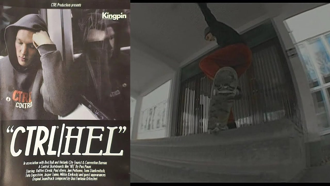 Control Skateboards Presents: “HEL”<br /><br />CTRL/HEL<br /><br />Video by Pasi Pauni for Control Skateboards. Featuring Aki Kärjä, Arto Saari, Eero Anttila, Jani Peltonen, Jasper Tainio, Mikko Kivikoski, Paul Ahero, Tatu Engeström, Tomi Stankevitsch and Valtteri Kivelä.<br /><br />Chapters<br />00:00 Intro<br />00:31 Valtteri Kivelä<br />02:51 Jani Peltonen<br />05:14 Paul Ahero<br />05:58 Tatu Engeström<br />10:27 Jasper Tainio<br />12:53 Mikko Kivikoski<br />15:55 Credits<br /><br />If you have Proper Skate Videos Digitized VHS Tapes or DVDs, please feel free to join our Discord Server and help us to Archive old physical Skate Videos.<br /><br />Odysee: https://odysee.com/@SkateVideoLibrary<br />Discord: https://discord.me/skatevideolibrary<br /><br />Video: 1280x720p, 50.00fps, 6000 kbps<br />Audio: Stereo, 48.0 kHz, 128 kbps