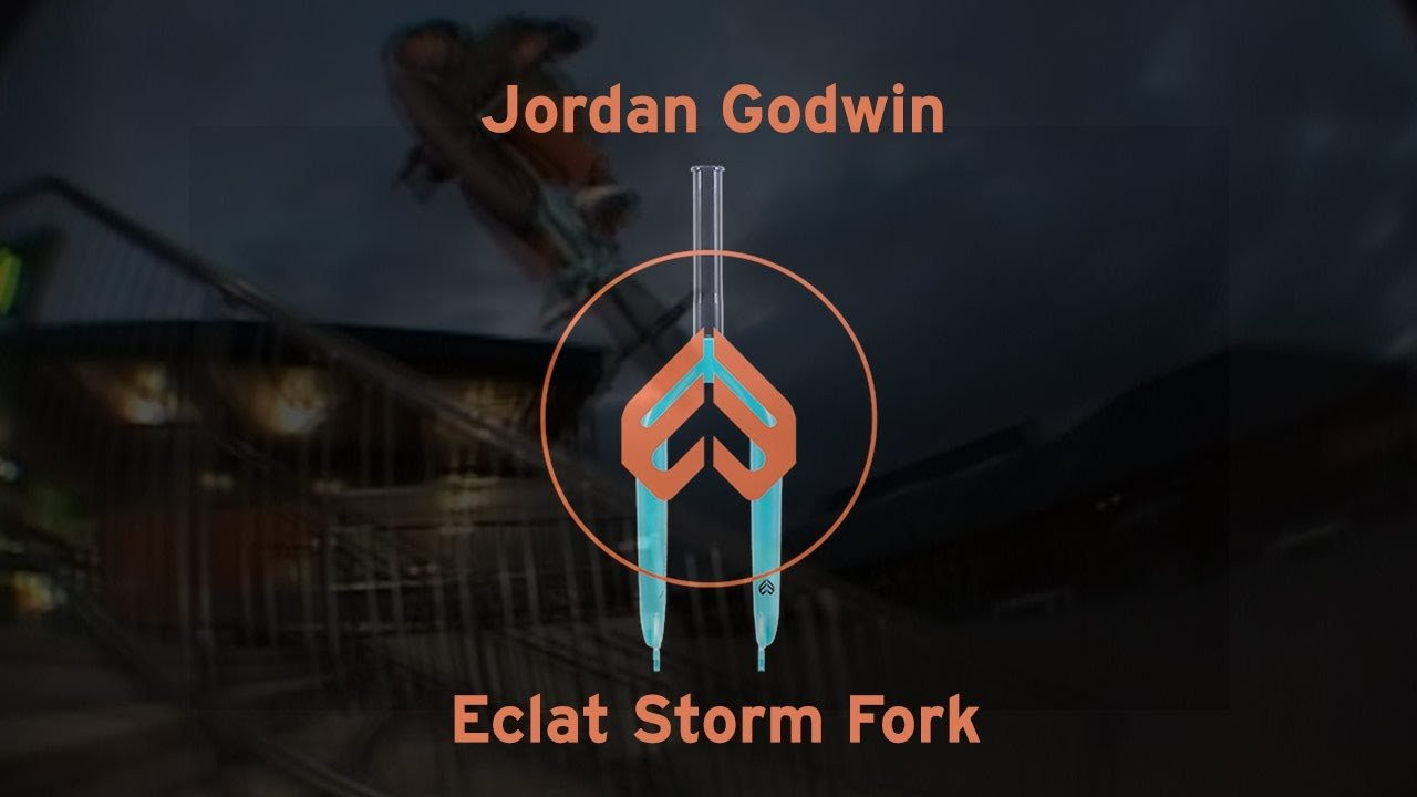 https://eclatbmx.com/products/forks/storm-fork-jordan-godwin/<br /><br />One of the strongest BMX forks ever created: The Storm Fork is the result of over 3 years of laboratory testing and manufacturing refinements to create the ultimate BMX fork, fully backed by a Lifetime Guarantee. Taking the Storm Fork’s recipe as a base, for 2020 we are excited to offer Eclat PRO and international powerhouse Jordan Godwin his own signature fork, complete with a super-responsive 20mm offset and his own hand-drawn graphic set. One of the steepest forks on the market, Jordan’s signature Storm fork is built to take all the abuse you could throw at it (or throw it at!).<br /><br />Backed by our Full Lifetime Guarantee.<br /><br />https://eclatbmx.com/