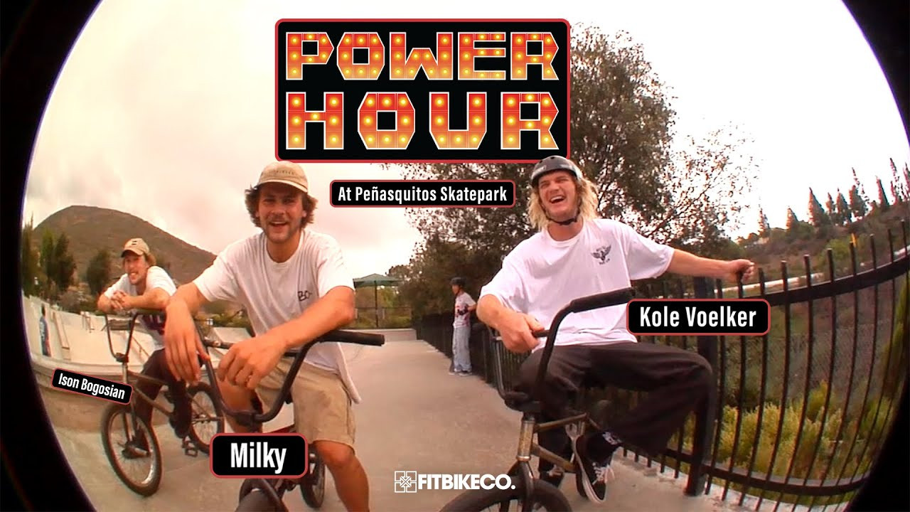 Milky grabbed the keys to the FITeen, threw his roommates Ison and Chris and our Canadian Connect Riley Abramyk in the back and headed south to Kole country for a "POWER HOUR" at the Rancho Peñasquitos Skate Park. <br /><br />If you want the posse to post up at your local park for their next session, let us know in the comments!<br /><br />Featuring: <br />Mikey Andrew: https://www.instagram.com/milkybikes/<br />Kole Voelker: https://www.instagram.com/kolevoelker/<br />Riley Abramyk - https://www.instagram.com/_birddoggin<br />Ison Bogosian - https://www.instagram.com/isonbigocean<br /><br />Filmed by: Chris Kerrigan - https://www.instagram.com/chrisbmx_/<br />Edited by: Charlie Crumlish - https://www.instagram.com/charliecrum/