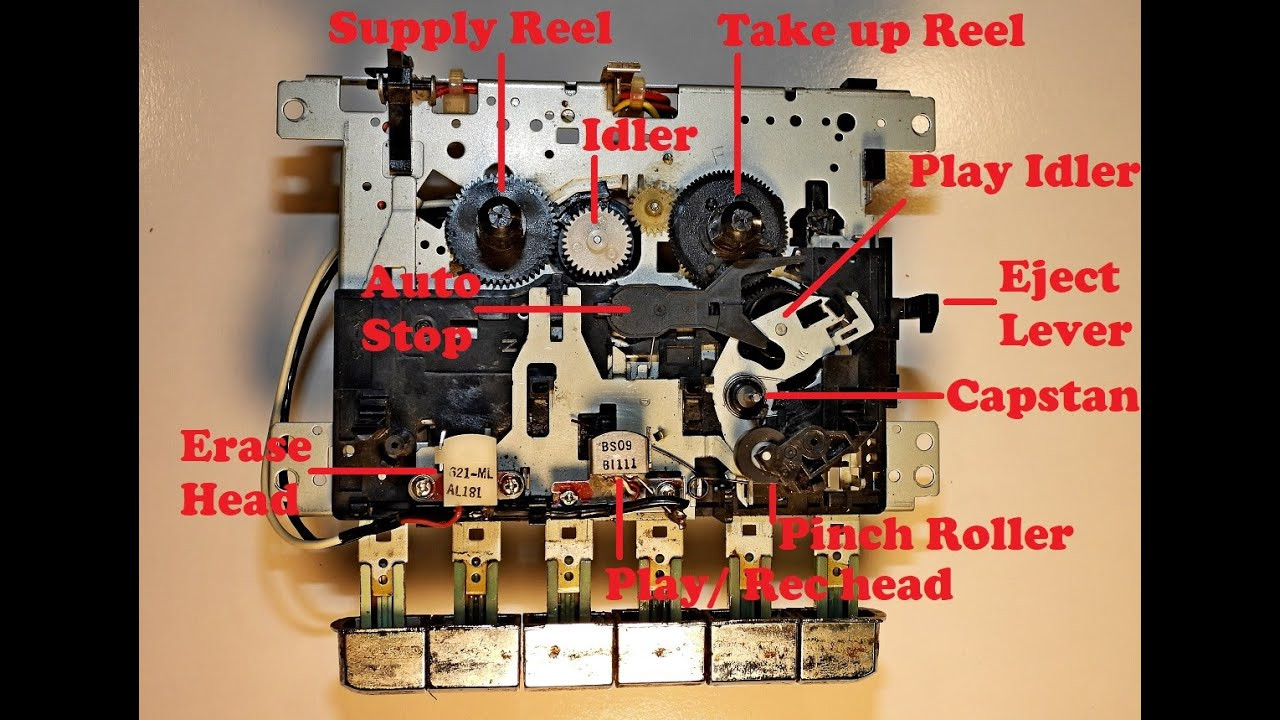 How Cassette player mechanisms work and how to repair and align them.<br />00:00 General information<br />34:34 Cleaning the Record Playback Switch<br />49:18 Cleaning the heads and tape path<br />52:05 Demagnetising the head<br />53:47 Motor speed adjustment<br />57:55 Head alignment azimuth with oscilloscope<br />New video on how the take-up clutch works in play due to the changing tape diameter:<br />https://youtu.be/axT1p0YHK3I