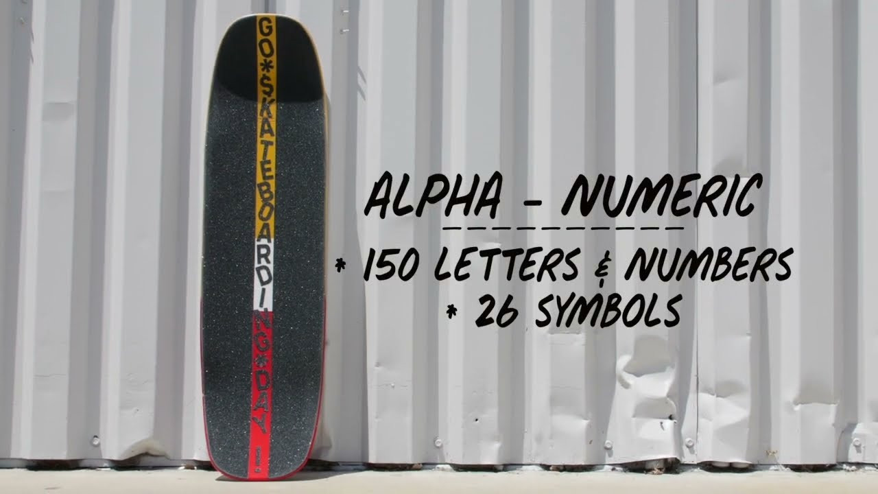 We're giving away one of our Alpha - Numeric grip kits for Go Skateboarding Day, June 21st, 2022. Follow along in our Instagram stories for a chance to win.<br />Alpha - Numeric grip kits come with 150 letters & numbers along with 26 symbols.