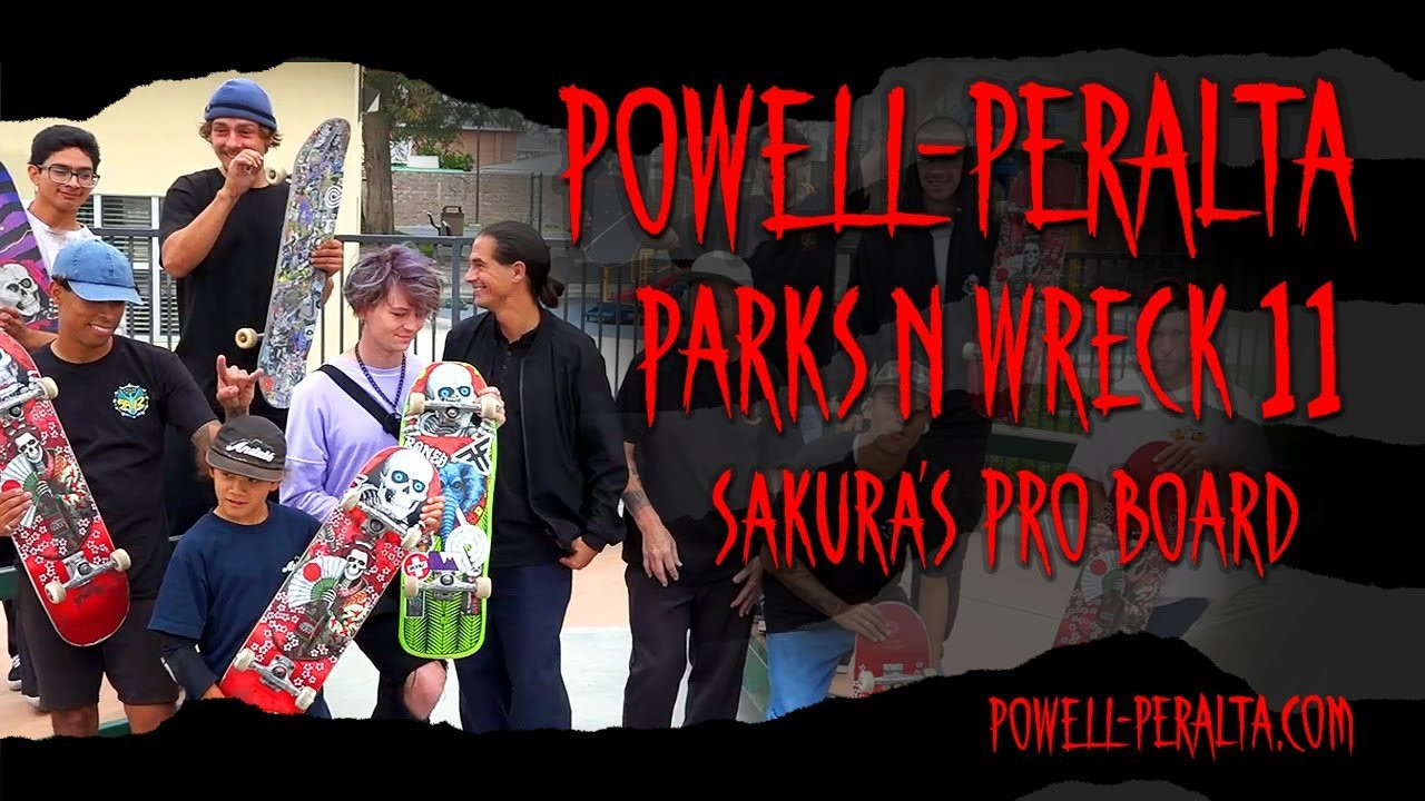 In honor of Sakura Yosozumi's Pro Board release, some of the #PowellPeralta squad had a session at the skatepark with it. Featuring: @ZachDoelling, Spencer Semien, Julian Jeang-Agliardi(@calikidzlb8192), Craig Edwards, Héricles Fagundes, Lucas Alves, Cy Romano, @daledecker, and @DanCorrigan. Filmed by @devillenunes.<br /><br />Sakura's board is available in Flight and 7-Ply. Shipping to skate shops worldwide. https://bit.ly/PPSakuraYosozumi