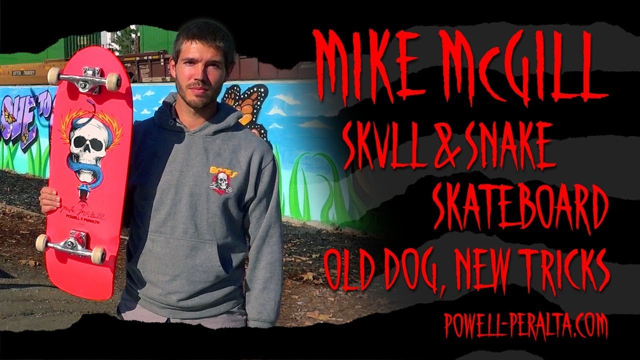 'Old Dog, New Tricks' with the pink Mike McGill 'Skull & Snake' Skateboard.<br /><br />Featuring: @ZachDoelling, @ChristopherHiett., @johnibradford, and @RayCorey1.<br /><br />https://www.skateone.com/powell-peralta-mcgill-skull-and-snake-skateboard-deck-hot-pink-10-x-30-125<br />Mike McGill 'Skull & Snake' Skateboard<br />10" x 30.125"<br />Nose: 2.5"<br />Wheelbase: 16.625"<br />Tail: 6"