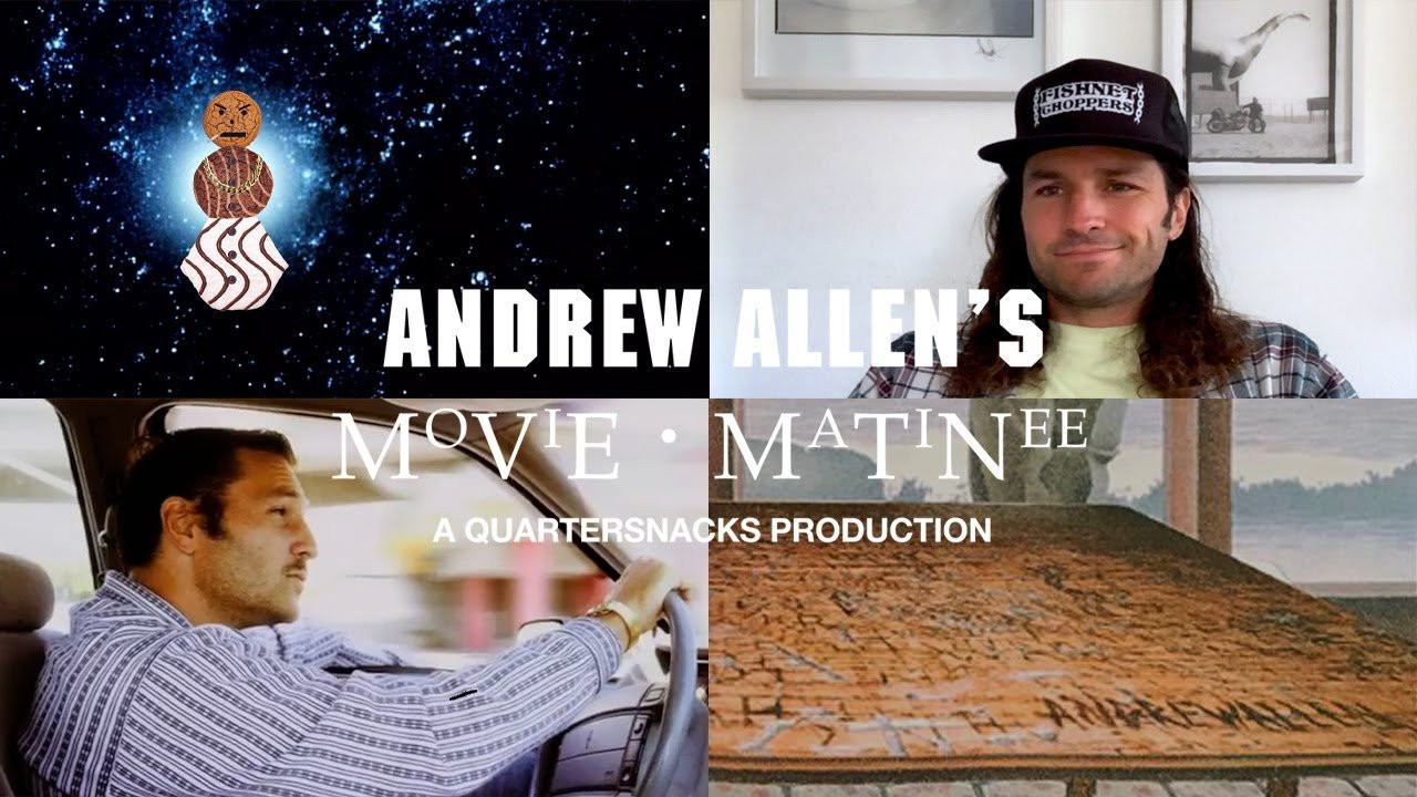Andrew Allen chatted with us about movies. Video & interview by Farran Golding. <br /><br />00:00 Introduction<br />01:09 ‘Point Break’<br />03:40 ‘Hockey 3’ & ‘The Lost Boys’<br />06:31 Hockey Graphic Mini-Parts<br />08:10 ‘Heat’<br />10:38 ‘GoodFellas’<br />12:04 ‘The Terminator’, AVE & ‘T2’<br />13:06 David Lynch<br />16:01 Credits<br /><br />https://quartersnacks.com