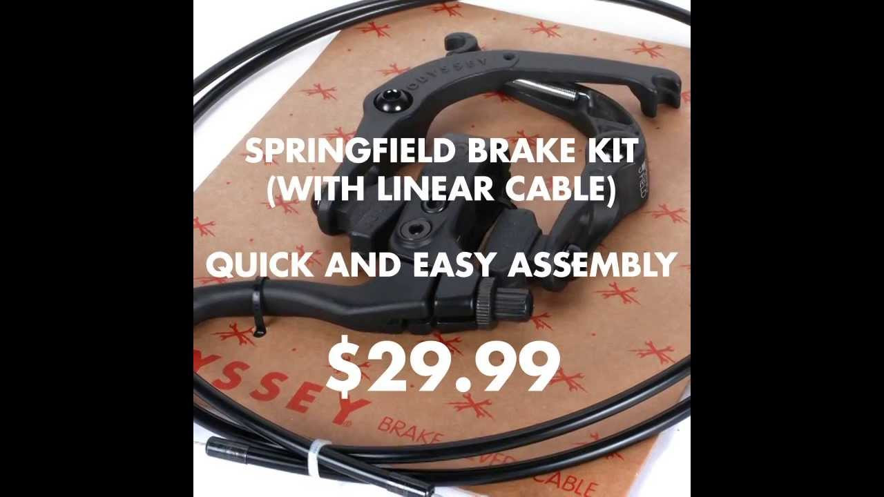 The Springfield Brake Kit will provide easy braking upgrades along with value, as the kit will be more affordable than buying each part individually. All necessary hardware will be included as well. Doesn't get much better!<br /><br />The Springfield Brake Kit Includes:<br /><br />---<br /><br />SPRINGFIELD BRAKE:<br />http://www.odysseybmx.com/catalog/braking/springfield-brake/<br /><br />Easy assembly<br />One spring design<br /><br />---<br /><br />SPRINGFIELD LEVER<br />http://www.odysseybmx.com/catalog/braking/springfield-lever/<br /><br />Hinged clamp<br />Medium sized handle<br /><br />---<br /><br />GHOST PADS<br />http://www.odysseybmx.com/catalog/braking/ghost-pads/<br /><br />LINEAR CABLE<br /><br /><br /><br /><br />---<br />http://odysseybmx.com<br />htttp://store.odysseybmx.com<br />---<br />http://odsyvision.com<br />http://facebook.com/odsybmx<br />http://twitter.com/odysseybmx<br />http://instagram.com/odysseybmx<br />http://vimeo.com/odysseybmx<br />http://flickr.com/photos/odysseybmx<br />http://odysseybmx.tumblr.com