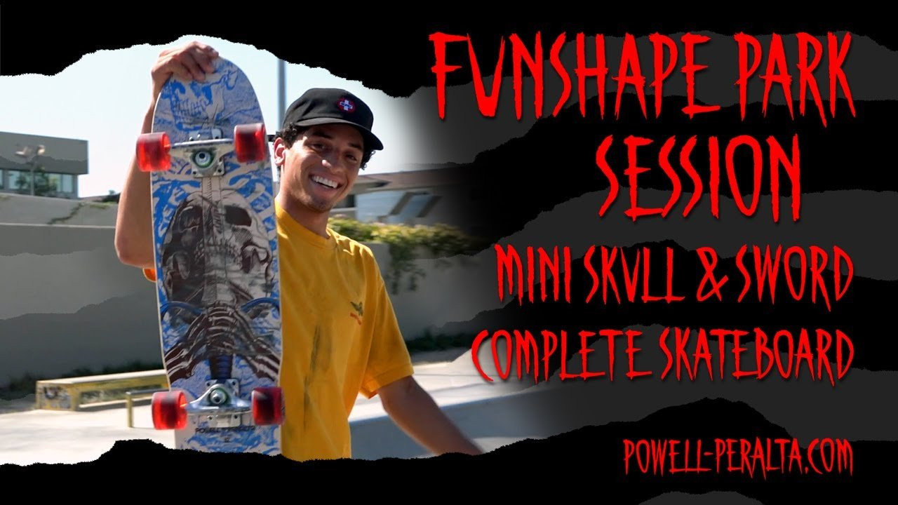 The Mini Skull & Sword Complete Skateboard is perfect for beginners and anyone that wants to go out for a push/cruise around their neighborhood.<br /><br />@ChristopherHiett., John Bradford, and Julian Jeang-Agliardi had something else in mind and took it to a few skateparks to give it the streetstyle test. Filmed by Deville.<br /><br />- 8" x 30" Mini Skull n Sword Deck<br />- 59mm 80A SHR Wheels<br />- @minilogo' Trucks, Bearings, Hardware, Riser, and Griptape<br /><br />Hit the link to check out all of our Complete Skateboards <br />https://bit.ly/PowellPeraltaCompleteSkateboards