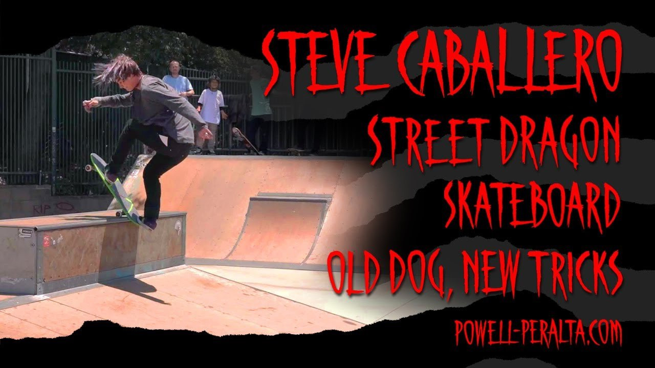 The Powell-Peralta crew gathered together for an 'Old Dog, New Tricks' session at South Pasadena Skatepark with the Cab Street Dragon Skateboard. <br /><br />Featuring: @ZachDoelling, @ChristopherHiett., Donny Hixson, Darrius Hutton, Tyrone Henderson, Cy Romano, and Julian Jeang-Agliardi. Filmed by Deville<br /><br />Music by Dennis Dragon<br /><br />Steve Caballero Street Skateboard<br />- 9.625" x 29.75"<br />- 15.125" wheelbase<br />- 3.5" nose<br />- 6.88" tail<br /><br />"In 1987 street skating was rapidly gaining popularity. Steve Caballero not only excelled at vert skating but was a top contender on the "Street-Style" circuit. Powell-Peralta decided to introduce an additional Cab deck model specifically designed for street. Artist V.C. Johnson created a new dragon graphic with a bats & bones background. Cab's name was also created in the bat shape since Cab was into Batman at the time. The Powell-Peralta logo was made using the Animal Chin font, also a sign of the times."<br /><br />Originally Released: 1987<br />Artwork by: Vernon Courtlandt Johnson