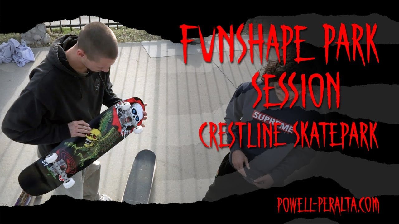 John, Chris, Cole, and Craig pieced together a new skateboard at Crestline Skatepark. They used our Winged Skull Funshape deck, BONES WHEELS 54mm 99a SIDECUTS, and Bones 'Swiss' Bearings.<br />https://powell-peralta.com/