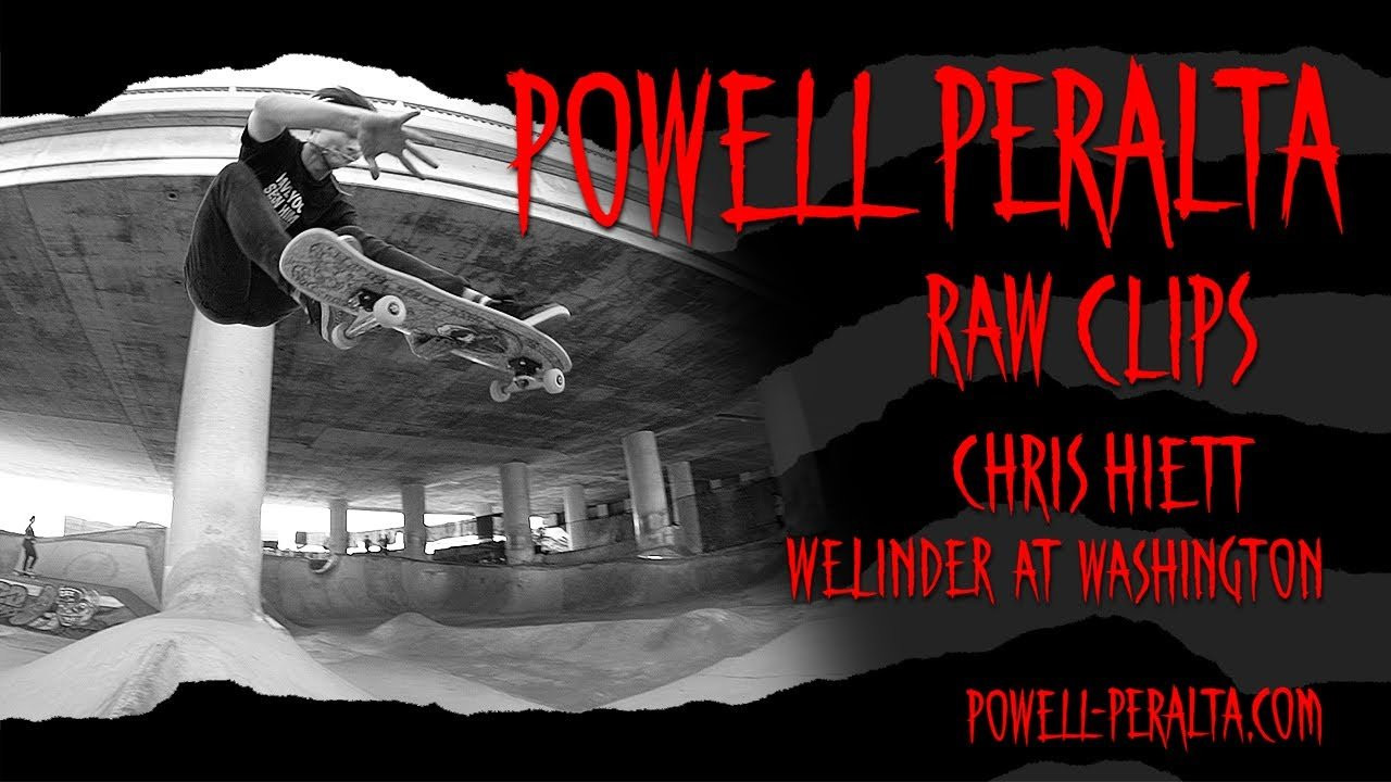 Powell-Peralta 'Raw Clips' featuring Chris Hiett at Washington Street. Kickflip Melon on his Welinder Nordic Skull board. Filmed by Deville<br /><br />9.625" x 29.75"<br />https://www.skateone.com/powell-peralta-welinder-nordic-skull-skateboard-deck-pink-9-625-x-29-75