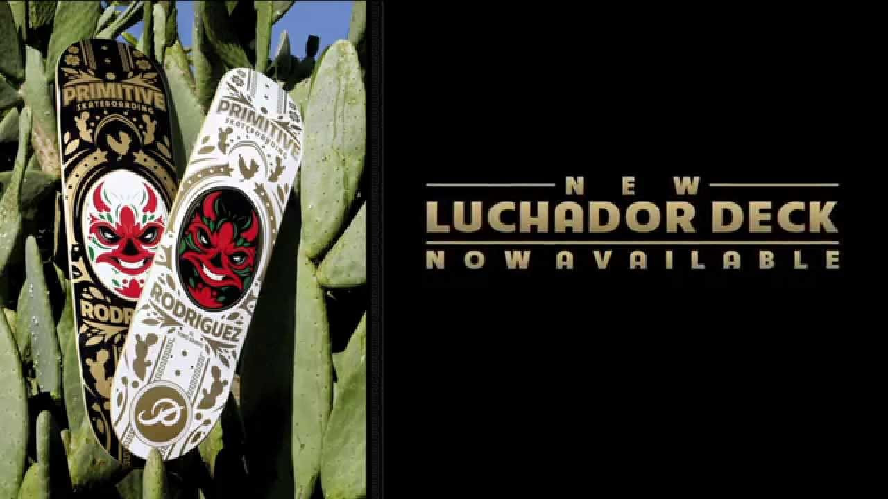 To celebrate Cinco De Mayo, Paul Rodriguez gave his new Primitive Skateboarding Luchador pro model a test drive. Filmed by Kyle Steneide & Abraham Mayorga. The Luchador deck is available in 2 sizes & colors at http://www.primitiveskate.com/skateboards. Coming to a skate shop near you soon!