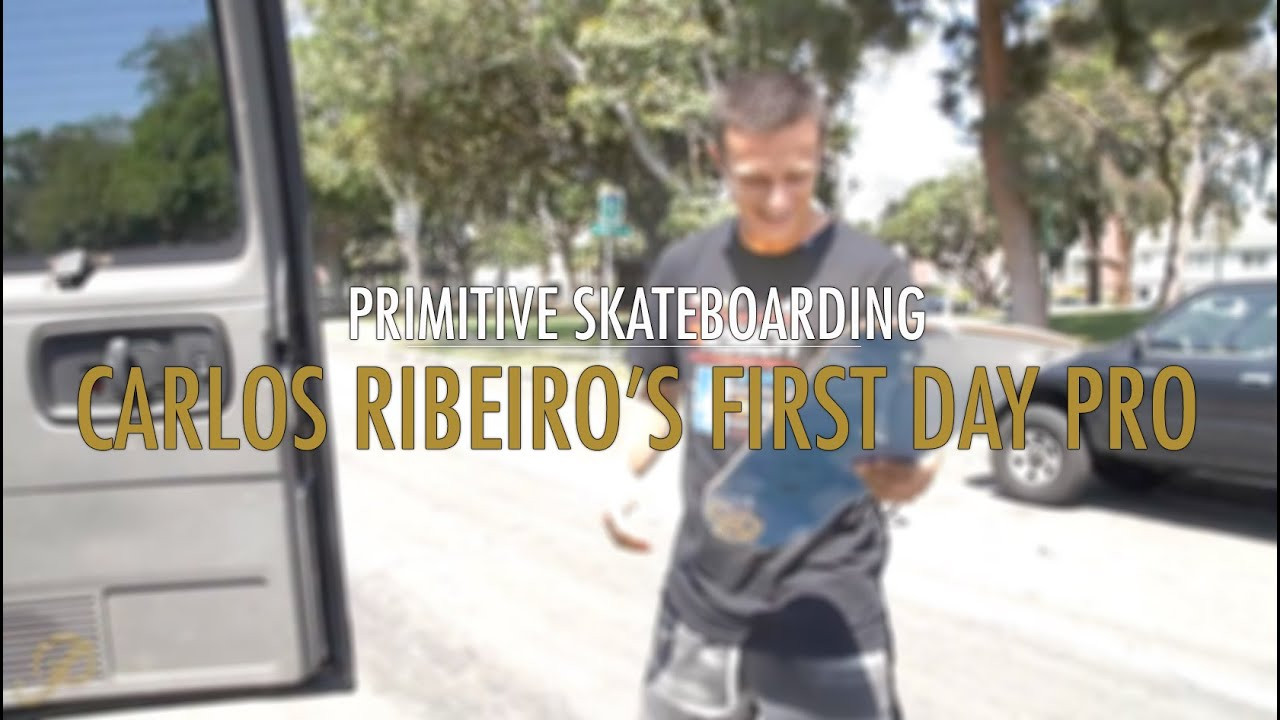 After Paul Rodriguez surprises him with his pro boards follow Carlos Ribeiro on his first day being pro plus enter to win 2 of his new pro model boards. He is giving away 1 Blue Jaguar deck and one Banana deck, to enter just subscribe to the channel, like and comment on this video. Filmed by Kyle Steneide & Tyler McCluskey<br /><br />Follow us: @primitiveskate<br />Shop: http://primitiveskate.com