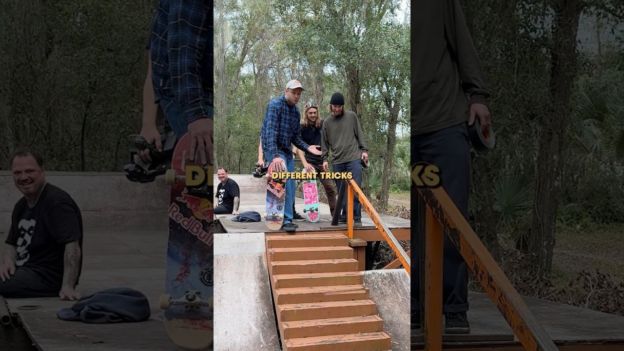🤔 How many different tricks can @madarsapse & the @dernbrothers do on this pole jam to rail? <br />Guest pole jam with @bam__margera! <br />#SkateTales