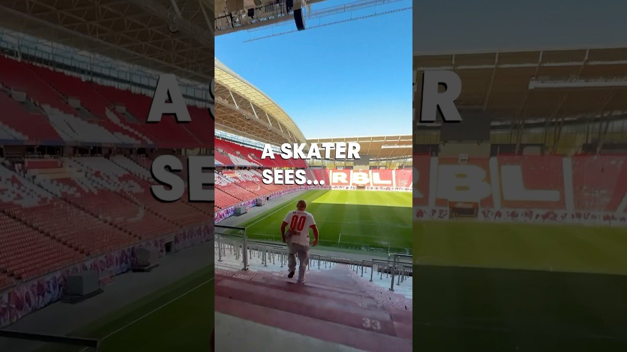 See a football arena through Jake Wooten's eyes as he skates through the RB Leipzig stadium! #skateboarding