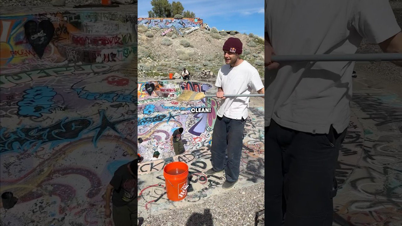 Paying to play - the stages of a Nude Bowl drain and patch job with the legend Peter Hewitt and crew! #skateboarding