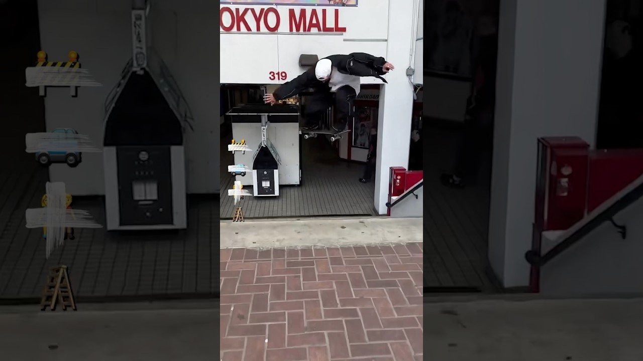 TJ Rogers threads a line through the human traffic of downtown LA! #skateboarding