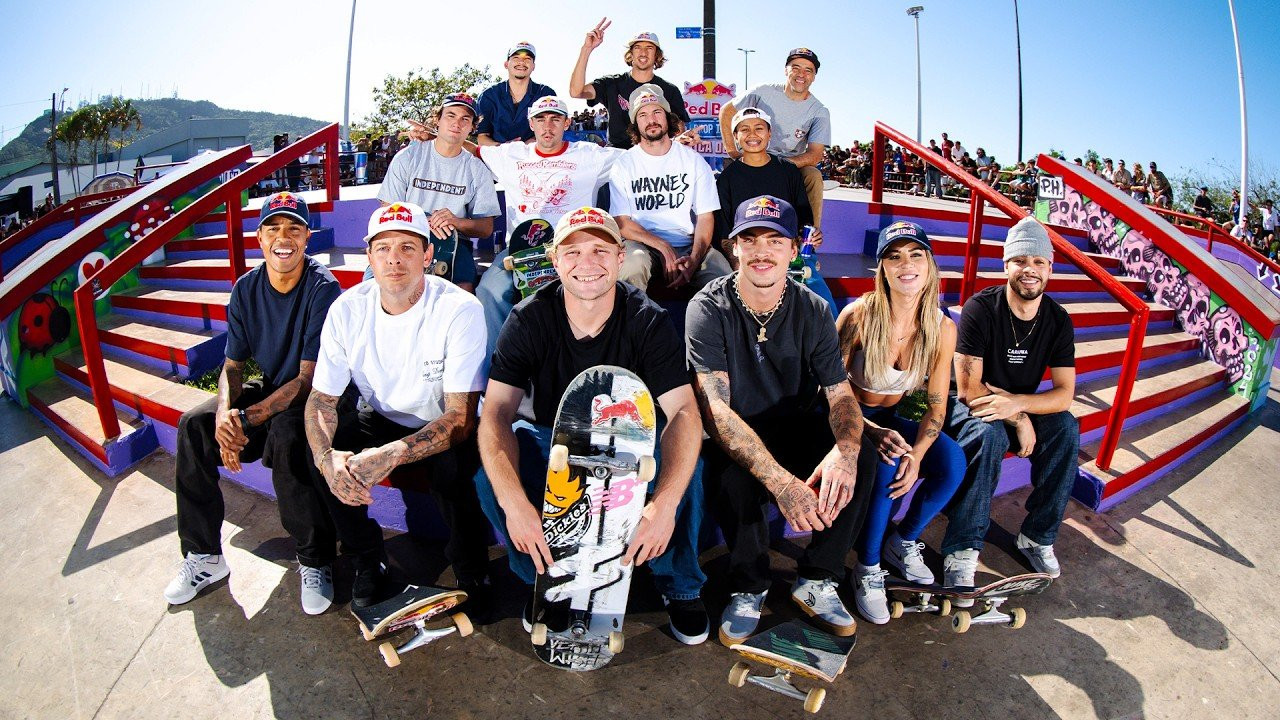 Join us on the most insane demo tour of recent times as we take the most stacked squad you could ever hope to see on a 4-stop demo tour through three of South America’s most skate-mad nations!<br /><br />We are talking- Ryan Sheckler, Jamie Foy, Torey Pudwill, Felipe Gustavo, Ryan Decenzo, Alex Sorgente, Margie Didal, Angelo Caro, Gustavo Ribeiro, Gavin Bottger, Leticia Bufoni, Lennon Dos Santos and Marcelo Jimenez all letting the people know what’s up as we ripped our way through jam-packed demo’s in Brazil, Argentina and Chile on our globe-circumnavigating Drop-In Tour series.<br /><br />Alongside those epic extravaganzas in Sao Paulo, Florianopolis, Buenos Aires and Santiago, expect rooftop street missions, chaotic shop signings, roadblocked rap jams and a whole lot of stoked skate fans as one of the most hype-inducing skate trips to date makes a full impression on the streets and skateparks of the world’s most beautiful and bewildering continent!<br /><br />00:00 - Intro<br />01:20 - Secret Supplies<br />02:20 - Sao Paulo DIY session<br />06:21- The Enigma of Marcelo Formiga<br />08:55 - Bom Retiro Sao Paulo Skatepark Demo<br />13:08 - Visiting Pedro Barros’ Backyard Bowl<br />14:15 - Trindade Florianopolis Skatepark Demo<br />17:16 - Sandboarding with Yndi Asp<br />18:39 - Argentina Street Missions<br />25:31 - Buenos Aires Skateplaza Demo<br />28:10 - Running Wild In The Santiago Streets<br />31:33 - Estadio Nacional Santiago Skatepark Demo<br /><br />►Subscribe to the Red Bull Skateboarding on YouTube: https://www.youtube.com/@UCf9ZbGG906ADVVtNMgctVrA <br /><br />Red Bull Skateboarding on Facebook: https://www.facebook.com/RedBullSkateboarding/<br />Red Bull Skateboarding on Instagram: https://www.instagram.com/redbullskate/<br />Red Bull Skateboarding on Tik Tok: https://www.tiktok.com/@redbullskateboarding<br />Get the FREE Red Bull TV apps for all your devices: https://go.onelink.me/351027264/35a30660<br /><br />#skateboarding #southamerica #tour #skater #film