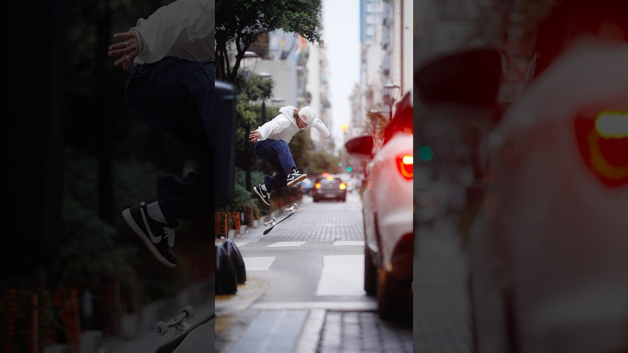 Moments in between sessions! Brandon Valjalo with a beautiful Switch 360 Flip on a rainy evening in Argentina. #skateboarding