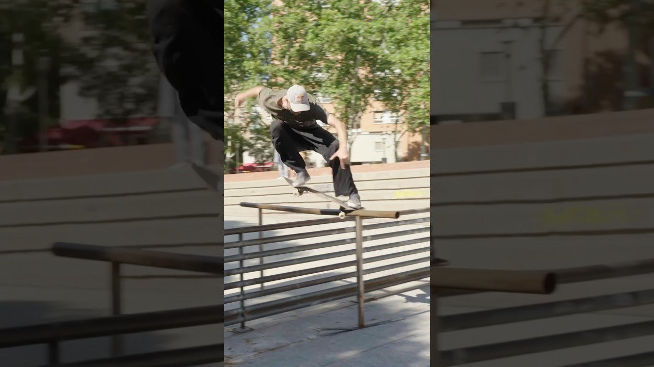 5 skaters, 4 Barcelona skateshops and 4 sets of trick tasks: Madars comes through with the last trick of the day at Besos on our Skate Spot Challenge! #skateboarding