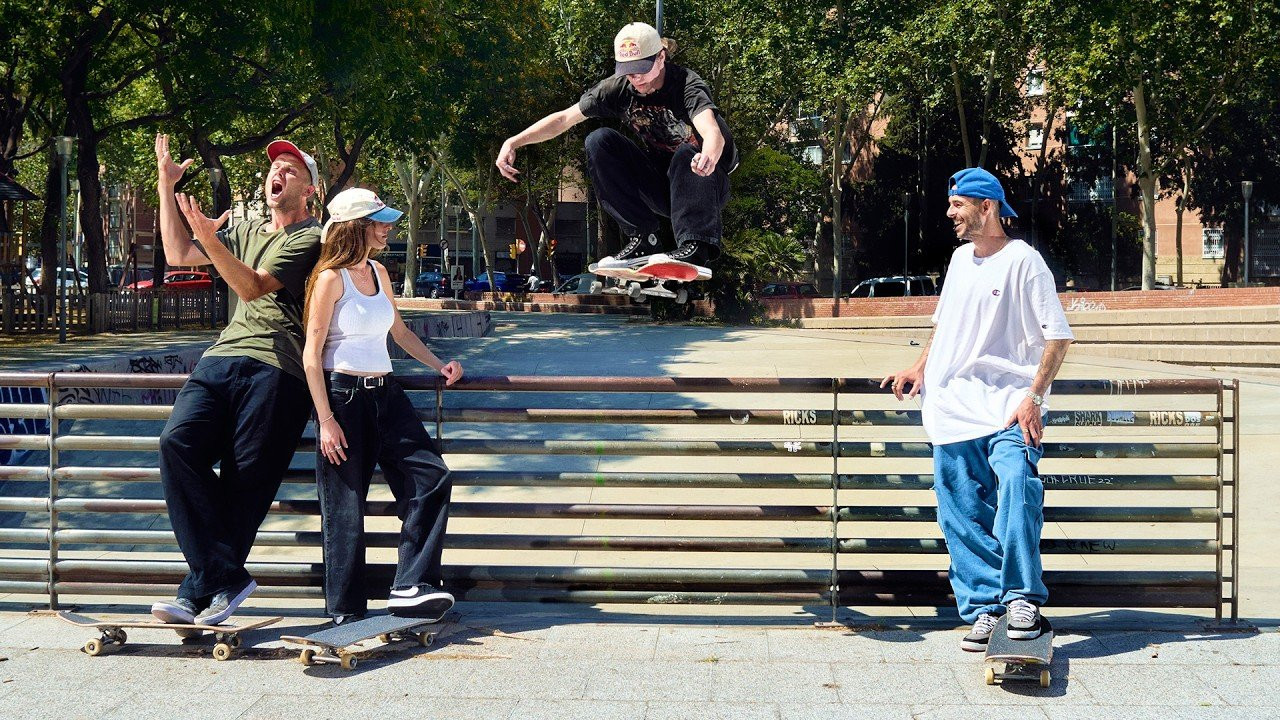 Leading the charge was a Red Bull Skateboarding squad consisting of Madars Apse, Angelo Caro, Aldana Bertran, TJ Rogers and CJ Collins, all of whom teamed up with four of Barcelona’s finest core skate shops for a series of local challenges dotted throughout the city.<br /> <br />Tactic, Roots, Venero and Furtivo skate shops each put our crew on the spot with tests to add new tricks on some legendary skate terrain. <br />Enjoy what ensued above- and our thanks once again to:<br />https://www.instagram.com/tacticbarcelona/<br />@rootsbarcelona7399 <br />@veneroskateshop9449 <br />@FurtivoSkateboarding <br /> <br /><br />00:00 - 00:22 - Intro <br />00:23 - 00:42 - Tactic Skate Shop visit <br />00:43 - 01:51 - Tactic Challenges <br />01:52 - 01:58 - Roots Skate Shop visit <br />01:59 - 05:26 - Roots Challenges <br />05:27 - 05:38 - Venero Skate Shop visit <br />05:39 - 07:50 - Venero Challenges <br />07:51 - 07:53 - Furtivo Skate Shop visit <br />07:54 - 08:11 - Furtivo Shop visit continues<br />08:12 - 08:42 - Furtivo Challenges begin<br />08:43 - 10:04 - Outro <br /><br />► Experience the world of Red Bull Skateboarding like you have never seen it before. With the best skateboarding clips on YouTube, from Raw Edits to Contest, prepare for your "wow factor" to be at an all time high.<br /><br />Subscribe to the Red Bull Skateboarding on YouTube: https://www.youtube.com/@UCf9ZbGG906ADVVtNMgctVrA <br /><br />Red Bull Skateboarding on Facebook: https://www.facebook.com/RedBullSkateboarding/<br /><br />Red Bull Skateboarding on Instagram: https://www.instagram.com/redbullskate/<br /><br />Red Bull Skateboarding on Tik Tok: https://www.tiktok.com/@redbullskateboarding<br /><br />Get the FREE Red Bull TV apps for all your devices: https://go.onelink.me/351027264/35a30660