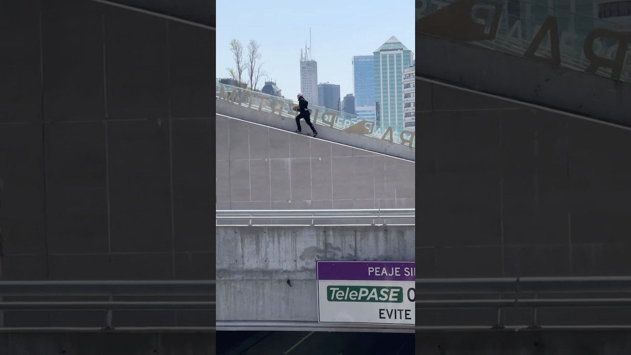 ⚡️ Quick Ollie Drop In side mission with Ryan Sheckler! Security, traffic & a glass window at the bottom of the drop didn't stop him. Ryan saw this spot and had to handle business. #RedBullDropInTour #skateboarding