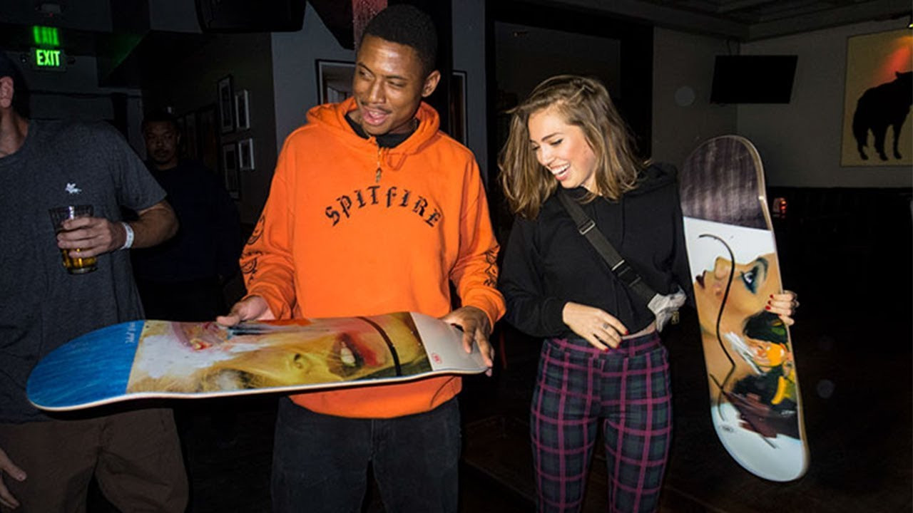 Dessie Jackson was nice enough to do a guest artist series for Ishod Wair and Kyle Walker. Ishod is a fan of her's and had no idea we made these for him... Watch the surprise! <br /><br />Super limited number of boards and shirts headed to skateshops now!<br /><br />See more of Dessie's work here https://www.dessiejackson.com.