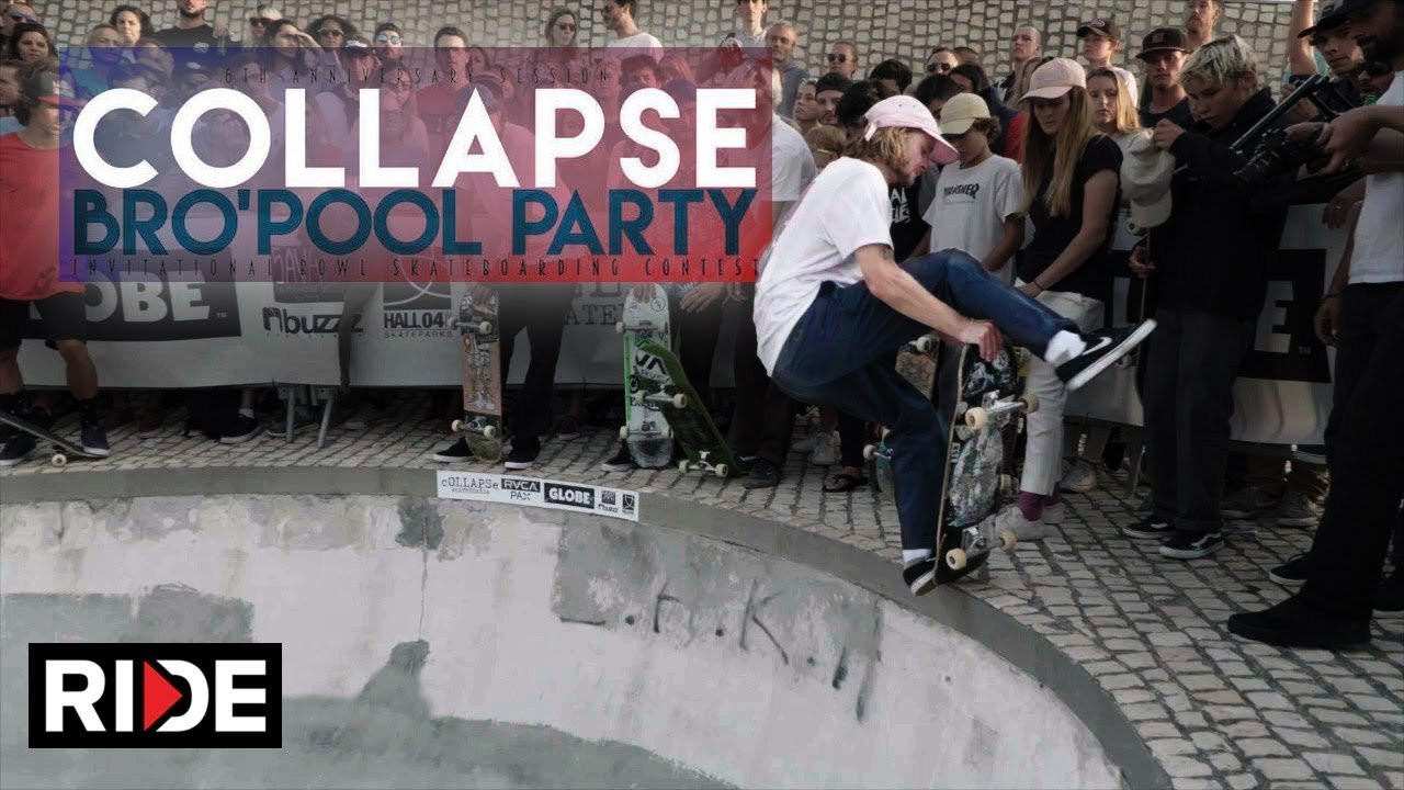 cOLLAPSe sKATEBOARDs is a small board company based in Hossegor, France. Every year they celebrate their brand anniversary with a contest on a not “made to skate” spot. The last few years they hit the streets of Hossegor but this year they wanted to give the riders some transitions so they went to Biarritz’s Cité de l’Ocean rooftop bowl. The bowl is inclined, the shallow end is at the bottom, and there’s no coping. All that combined makes it a very tricky spot to skate but the riders managed to kill it! Check out the session on RIDE!<br /><br />Ride Channel brings you original content every week featuring top shows such as Shoe Review, Free Lunch, Spencer Nuzzi Basics as well as exclusive interviews, events, contests, parts, premieres, and a whole lot more at: http://theridechannel.com/<br /><br />SUBSCRIBE to RIDE: http://bit.ly/HZ9Dau<br />Like RIDE on FACEBOOK: http://facebook.com/ridechannel<br />Follow RIDE on INSTAGRAM: http://instagram.com/ridechannel<br />Follow RIDE on TWITTER: http://twitter.com/ridechannel<br />Check out the RIDE WEBSITE: http://theridechannel.com/