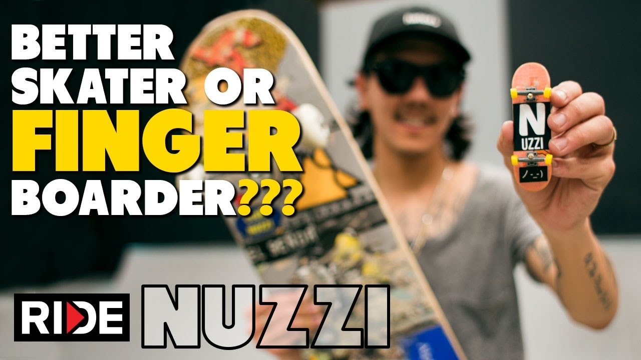 Spencer Nuzzi has some skills on a fingerboard and he's not ashamed to admit it. He puts his skills to the test to find out if he can land tricks more consistently on his regular skateboard or his fingerboard.More at: http://theridechannel.com/<br /><br />SUBSCRIBE to RIDE: http://bit.ly/HZ9Dau<br />Like RIDE on FACEBOOK: http://facebook.com/ridechannel<br />Follow RIDE on INSTAGRAM: http://instagram.com/ridechannel<br />Follow RIDE on TWITTER: http://twitter.com/ridechannel<br />Check out the RIDE WEBSITE: http://theridechannel.com/