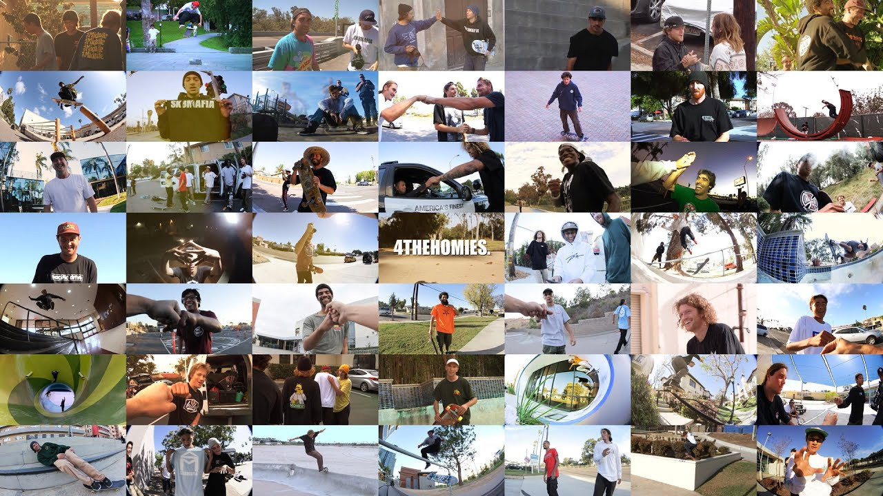 4THEHOMIES.<br />A video about having fun.<br />Produced by SK8MAFIA<br /><br />MASAKI & SHINTARO PART<br />Music by Pretty Lights<br /> Rainbows & Waterfalls<br /><br />MONTAGE #1<br />Niels Bennett<br /> Chad Poore<br /> Jake Collins<br />Frank Debecque<br />Ethan Loy<br /> Reuben Barrack<br />Pluggy<br />Branden Reynolds<br />Darius Jackson<br />Joesph Arnold<br />Dorian Hernandez<br />Arturo Lopez<br /> Music by DJ Paul & Lord Infamous<br />Too Deep to Breathe<br /><br />COREY MILLETT PART<br />Music by Run the Jewels<br />Legend has it<br /><br />GEORGE TORRES & GILBERT MARIN PART<br />Music by Tommy Wright the 3rd<br />Still Pimpin<br /><br />GABRIEL GALIPEAU PART<br />HOMIE Alexis Lacroix<br />Music by Baauer feat. M.I.A. & G-Dragon<br />Temple <br /><br />MONTAGE #2<br />Stevie Anderson<br />Ace Pelka<br />Nolan Houser<br /> Darrell Stanton<br />Tanner Burinski<br />David Peralta<br /> David Casado<br />Joan Galceran<br />Phillip Wagstaff<br />Cristian Cortiso<br />Cyril Jackson<br /><br />Music by The D.O.C.<br /> It’s Funky Enough<br /><br />VILLE LEPISTO PART<br /> Music by The Wailing Souls<br />Act of Affection<br /><br />MONTAGE #3<br />Andy Mack<br />Nick Suarez<br />Siale Saili<br /> Andrew Plant<br /> Donnie Van Orman<br />Hugo Morales<br />Raul Molina<br />Alva Molina<br />Paul Sewell<br />Mike Fitzgerald<br />Cuong Lieng<br />Jesse Silva<br />Brandyn Rogers<br />Braden Hoban<br />Dane Emerson<br />Giles Canty<br />Cody Carlin<br />Travis Carlson<br />Brandon Lefever<br />Jake Chough<br />Senai Melake<br />Amanda Castillo<br />Steven Breeding<br />Mikey Morris<br /> <br /> Music by Dinosaur Jr.<br />I’m Insane<br /><br />DORIAN GRAY PART<br />Music by Brother Lynch Hung<br />Sweeney Todd<br /><br />INTERLUDE<br />Brandon Turner<br /> Eric Winkowski<br /> Chris Cope<br /><br />SK8MAFIA PART<br /> <br /> Wes Kremer<br /> Tyler Surrey<br />Tiago Lopes<br />Marshall Heath<br />Jimmy Cao<br /> Jamie Palmore<br />Javier Sarmiento<br />Kellen James<br />Brandon Turner<br />Toby Ryan<br />Alex Willms<br />Stephen Lawyer<br /> Alexis Ramirez<br /><br />HOMIES<br />Nick Swanson<br />Danny Nguyen<br />Lucas Miller<br />Chris Cope<br />Masaki Hongo<br />Cyril Jackson<br /><br />Music by El Michels Affair<br />Return to the 37th Chamber<br /> <br /> Charles Bradley<br />Stay Away<br /><br />Cyril Jackson feat: Beagleoneism<br />Pretend<br /><br />CREDITS<br />Music by Salvatorollie<br />Skeet Skeet<br /><br />El Michels Affair<br /> Return to the 37th Chamber<br /><br />FILMERS<br /> Ismael Murguia<br />Dan Connelly<br />Matthew Reyes<br /><br />ADDITIONAL FILMERS<br />Jesse Silva<br />Hugo Morales<br />Tim Fulton<br />Eric Lebeau<br />Alex Caceres<br />Elliot Vecchia<br />Alva Molina<br />Ryan Alvarado<br /> Yoryo<br />Marshall Heath<br />Wes Kremer<br /><br />Video by Dan Connelly<br />Special thanks to all of the skaters, filmers and everyone who helped make this video possible.<br /> SK8MAFIA4LIFE<br /><br />THANK YOU SK8BOARDING