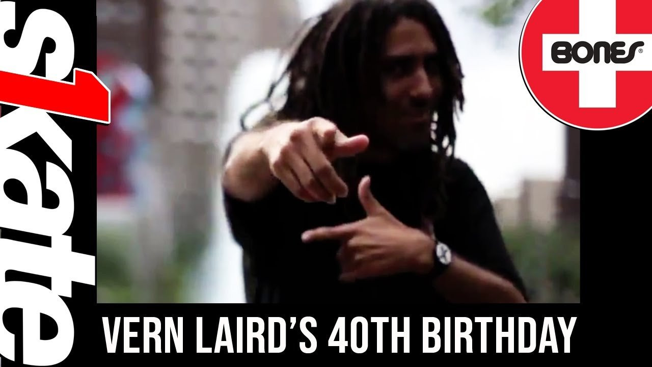 Bones Bearings team manager Vern Laird spent 6 months filming for a video part to drop on his 40th Birthday. It premiered May 19, 2014 at Tattooed Moms in Philadelphia in front of family and friends.