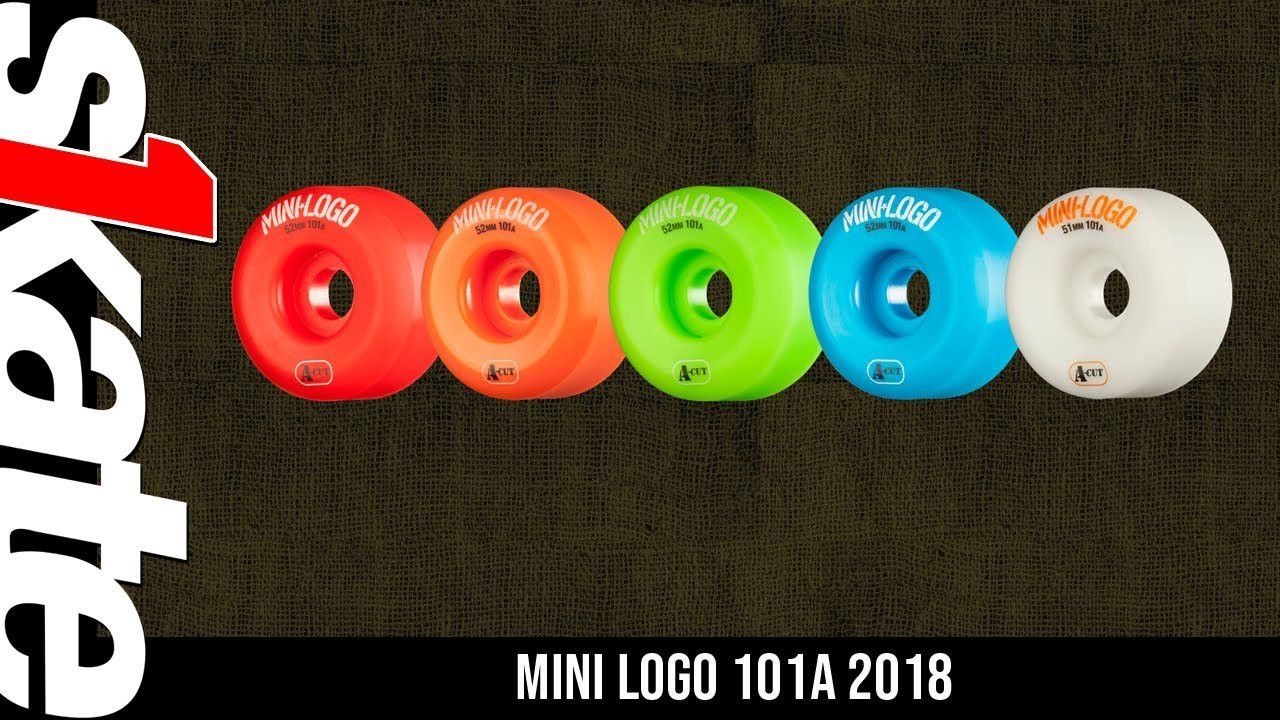 Jersey Mike gives us the 411 on Mini Logo 101A wheels.<br /><br />Mini Logo makes three different durometer (hardness) of wheel. The hardness of your wheel determines how fast your going to go and how smooth your rides going to be. If you want to go super fast you want these 101A urethane wheels. 101A wheels are the classic standard wheel used in skateboarding for decades - fast, hard, durable, progressive skateboarding. We offer them in both A cuts and C Cuts in 50 through 56mm, 58 and 60 in white, black, green. orange, blue and red. You can dial in your hard fast wheel in whatever size and color you want. Go fast, get the shape, get the color- go hard.