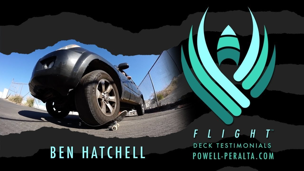 Powell-Peralta pro, Ben Hatchell likes how #FlightDeckConstruction decks are more responsive and stay true to their shape after riding them for awhile. Ben had his Flight deck run over by Landon Belcher in this video to demonstrate the superior, innovative construction that he trusts when he skates his. <br />*NOTE: Flight decks are not warrantied to be run over by vehicles.<br /><br />More info here - http://bit.ly/BenHatchellFlight