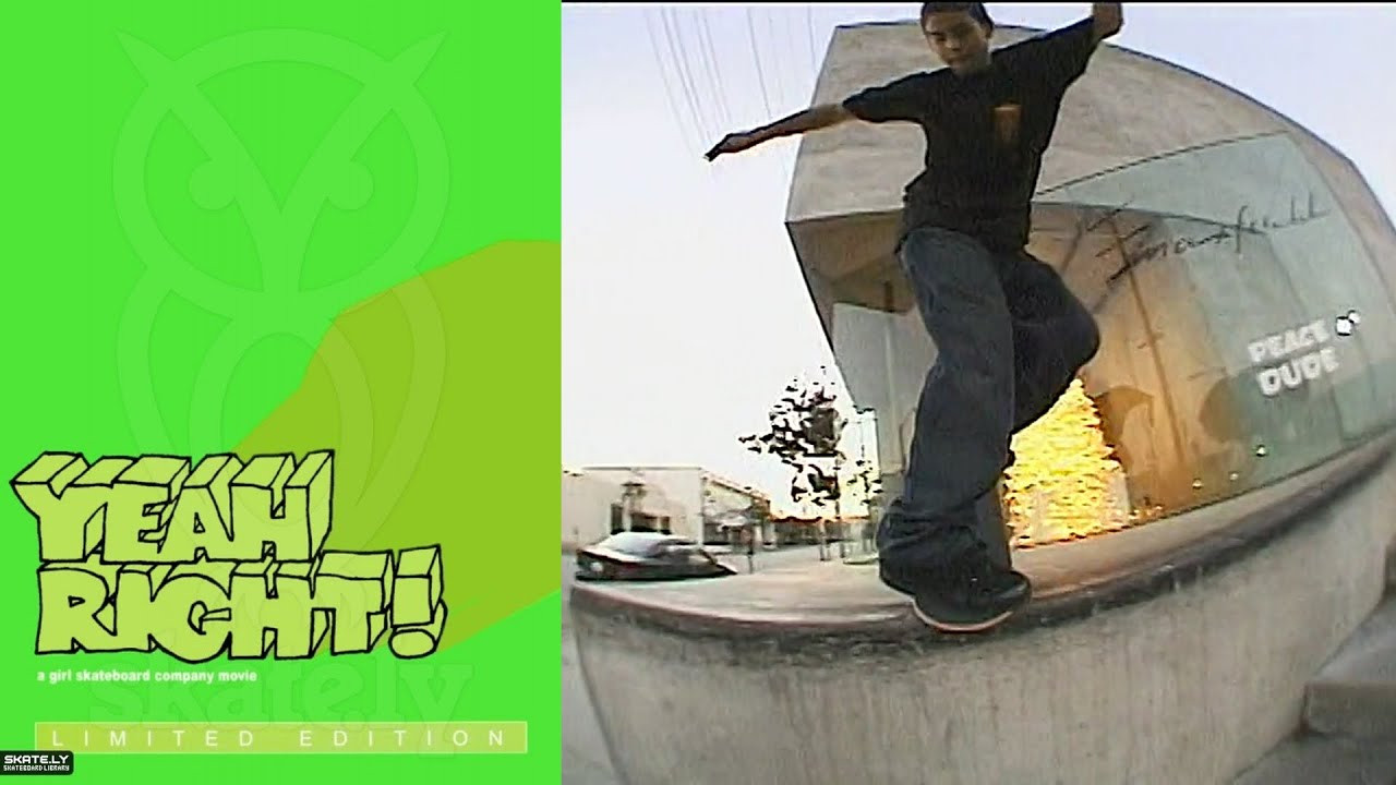 Girl Skateboards Presents: “Yeah Right!”<br /><br />Yeah Right, the 2003 skateboarding video from Girl Skateboards, is largely considered one of the most influential skate films of all time. Directed by Ty Evans and Spike Jonze, Yeah Right! is notable for its soundtrack, length, and the extensive use of special effects. The intro is one of the first films to capture skateboarding in ultra-slow motion. Yeah Right also features the celebrated 'Invisible Board' skit.<br /><br />Chapters<br />0:00:00: Keenan Forever<br />0:02:59: Opening Credits <br />0:05:58: Intro<br />0:07:20: Brandon Biebel<br />0:10:12: Magic Board<br />0:13:43: Brian Anderson<br />0:16:43: Marc Johnson<br />0:20:47: Chocolate Montage<br />0:25:36: Mike York<br />0:28:55: Justin Eldridge<br />0:30:21: Gino Iannucci<br />0:32:24: Owen Wilson<br />0:34:47: Robbie McKinley<br />0:36:56: Girl Montage<br />0:42:34: Paul Rodriguez<br />0:45:48: The Skatetrix<br />0:46:18: Jereme Rogers<br />0:48:57: Mike Carroll<br />0:52:09: Rick McCrank<br />0:56:08: Invisible Board<br />0:57:54: Eric Koston<br />1:04:11: End Credits<br /><br />1:11:05: Keenan Milton<br />1:25:51: Alternate Edits - Brian Anderson<br />1:28:40: Alternate Edits - Mike Carroll<br />1:32:06: Alternate Edits - Johnston, Mulder, Kenny<br />1:34:42: Alternate Edits - Chico Brenes & Jesus Fernandez<br />1:36:29: Alternate Edits - The Skatetrix<br />1:36:47: Alternate Edits - Gino Iannucci<br />1:38:40: Alternate Edits - Invisible Ramp<br />1:39:33: Alternate Edits - Green Boards<br />1:41:24: Alternate Edits - Jereme Rogers<br />1:42:27: Alternate Edits - Eric Koston<br />1:47:19: Alternate Edits - Owen Wilson<br />1:51:04: Slideshow<br />2:06:36: The Ads<br /><br />If you have Proper Skate Videos Digitized VHS Tapes or DVDs, please feel free to join our Discord Server and help us to Archive old physical Skate Videos.<br /><br />Odysee: https://odysee.com/@SkateVideoArchive<br />Discord Server: https://discord.me/skatevideolibrary<br /><br />Video: 960x720p, 59.94fps, 6000 kbps<br />Audio: Stereo, 44.1 kHz, 128 kbps