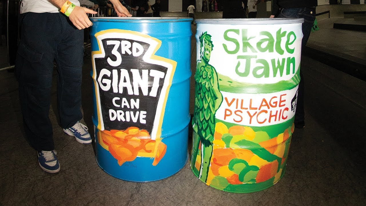 On Friday, December 13th we held our 3rd annual giant can drive with Vans and Village Psychic at Space 198, along with releasing our 2024 Photo Issue. <br /><br />Thank you to everyone who came through, donated for One Community, skated the cans, and had a good time. See you next year!<br /><br />Filmed and edited by Elias Parise.<br /><br />Photo recap here: https://skatejawn.com/3rd-annual-giant-can-drive/<br />Buy the Photo Issue: https://webstore.skatejawn.com/collections/products/products/2024-photo-issue<br />Subscribe to Skate Jawn: https://webstore.skatejawn.com/<br />More content: http://skatejawn.com<br />IG: https://www.instagram.com/skatejawn/<br />More videos: https://www.youtube.com/skatejawn