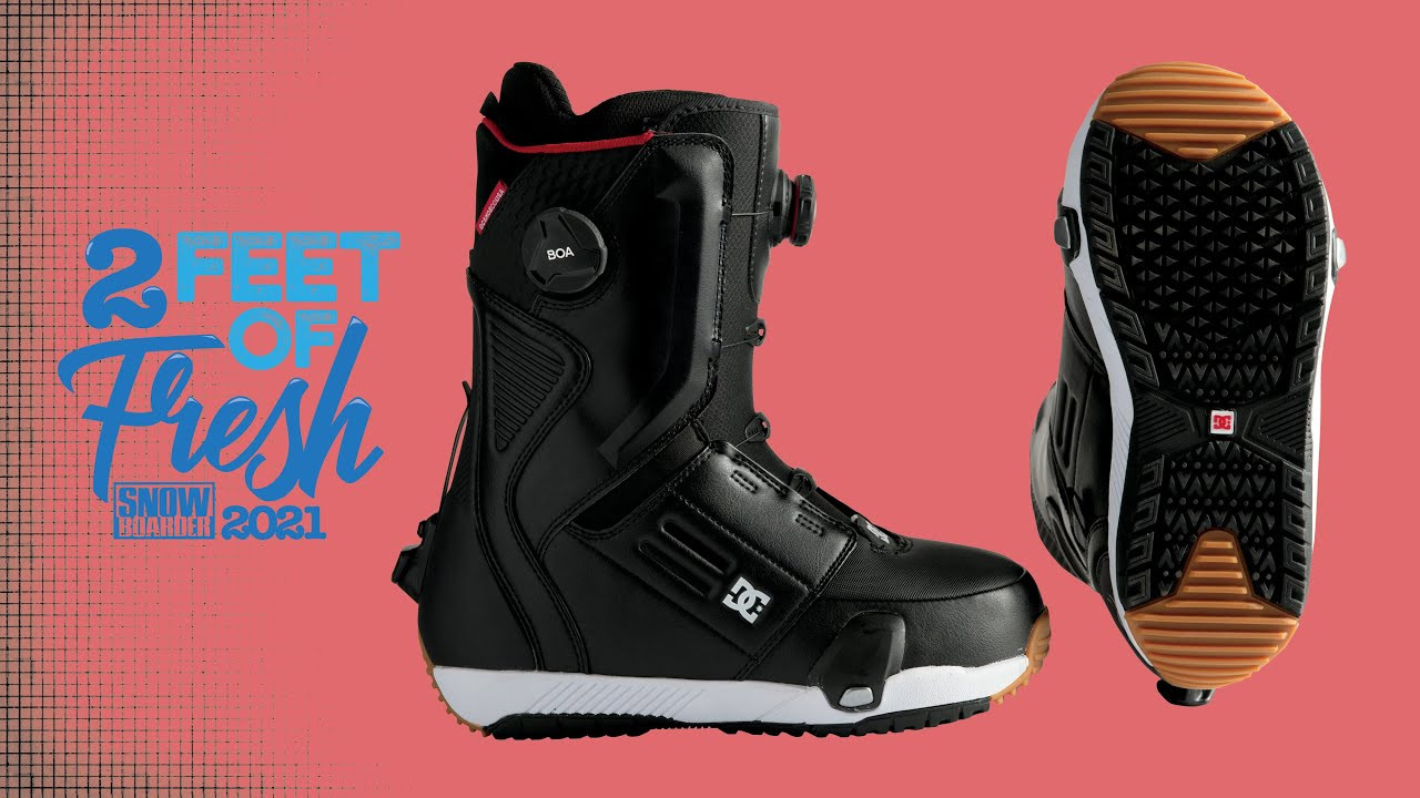 For 2021, it is clear that the boot and binding makers in snowboarding have collectively put their best foot forward by putting the experience of your feet at the forefront of their dedicated designs. Comfort, customization, and control are paramount in this selection of our favorite new bindings and boots, and after a week at Mount Hood putting each piece of gear through the paces at Timberline Resort, we can confidently say that each brand’s meticulous technology and features work together cohesively in pursuit of the best carving experience possible. Staying connected to your board is about much more than tightening a few screws—quick response and long-lasting comfort come down to the cohesiveness of your boot, bindings, and board. So, check out the 2021 edition of SNOWBOARDER’s Two Feet of Fresh and perhaps you will find the boots and bindings that will give your season a leg up, even when you’re going downhill. <br /><br />Tech Highlights:<br />- Step On Outsole<br />- BOA H4 Coiler Closure with Zonal Closure<br />- Impact S Insole and White Liner<br /><br />MSRP: $349.95<br />Website: www.dcshoes.com/snow<br /><br />DC says:<br />The ultimate combination of comfort and convenience is finally here.<br /><br />SNOWBOARDER says:<br />For 2021, DC Snowboarding has become the first brand to collaborate with Burton on their Step On program, combining the hallmark out-of-the-box comfort of their popular Control boot with the quick convenience of Step On. DC’s first foray into facilitating more laps via easier boot-into-binding entry is the Control Step On, a medium-flex boot that delivers equal support and response no matter the terrain. In addition to its newfound expediency thanks to the addition of the Step On Outsole, the Control Step On prioritizes comfort, featuring DC’s premium White Liner, which combines EVA memory foam and high-rebound, heat-moldable EVA with thermal-regulating fleece for a cushy ride that will keep your feet warm even on the coldest days. The Impact S Insole provides support and protects from impact just like your favorite skate shoe. Responsiveness and boardfeel are emphasized thanks to the Dual-Zone BOA H4 Coiler Closure that allows you to dial in the perfect fit and easily make adjustments in between runs. While the Control Step On works in all conditions, we recommend it especially for powder days, when DC’s heritage of comfortable, ready-to-ride boots, combined with the fast-lapping ability of Step On will let you stay out all day, stacking more laps than ever before.<br /><br />For the latest from Snowboarder Magazine check out:<br /> https://www.snowboarder.com/<br /> Facebook - https://sbdr.co/Facebook<br /> Instagram - https://sbdr.co/Instagram<br /> Twitter - https://sbdr.co/Twitter<br /> YouTube - https://sbdr.co/YouTube