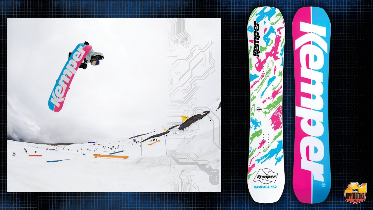 Each year as summer turns into fall, we can rest assured that our favorite companies will release a selection of snowboards designed to enhance our experience on hill. At this point, with the abundance or shapes, lengths, camber profiles, edge and sidecut variations, core designs, and more sustainable materials at an all-time high, it’s possible to get precisely the board you are looking for, whether you’re interested in towrope park laps, early morning pow runs, holding an edge on hardpack, or all of the above and then some. From true twins designed for the jib line to big-nosed powder guns ready to drop in post-storm, to shore and wide decks that are designed for a bit of it all, the hardest decision may be whether you want to add to your selection of situation-specific boards or if a quiver killer is in the cards for your season—maybe the answer is both. To help get you started in your search of what board to add to your stash this winter, here are fourteen of our favorites that run the gamut in size, shape, and style. <br /><br />Feature Highlights:<br />• Blunt Twin Tip<br />• Park Camber<br />• Polyurethane Sidewalls<br />• Legendary Graphics<br /><br />Sizes: 149, 152, 155, 158<br />MSRP: $495<br />Website: www.kemper-snowboards.com<br /><br />Kemper says:<br />The Rampage is designed for running laps in the park and sliding endless rails.<br /><br />SNOWBOARDER says:<br />The brightly colored graphics of the early 90s collide with advanced, modern day tech in the Kemper Rampage 1989/90, a board designed for all-day park laps. The Rampage comes in an iconic, blunt shape, a true twin with centered stance that provides quick, freestyle maneuverability and stability on take-offs and touchdowns. Kemper’s Park Camber combines traditional camber under both feet with rocker between the bindings and on the nose and tail for the ideal combination of snap, pop, playfulness, and edge hold. To put it simply, the Rampage is equally locked and loaded for jumps, rails, and transition. New for 2021, the Rampage has been upgraded with polyurethane sidewalls that increase dampness on landings and further help the board to cut smoothly through chunder and hold an edge on hardpack. Oh, and did we mention it’s ridden by Kevin Jones? Pick your favorite Rampage style from the line of retro graphics or select Jones’ signature design. A 5 out of 10 flex contributes to the versatility of the Ram-page, making it ideal for any feature you’re feeling, from cheese wedges to multi-kinks.<br /><br />For the latest from Snowboarder Magazine check out:<br /> https://www.snowboarder.com/<br /> Facebook - https://sbdr.co/Facebook<br /> Instagram - https://sbdr.co/Instagram<br /> Twitter - https://sbdr.co/Twitter<br /> YouTube - https://sbdr.co/YouTube