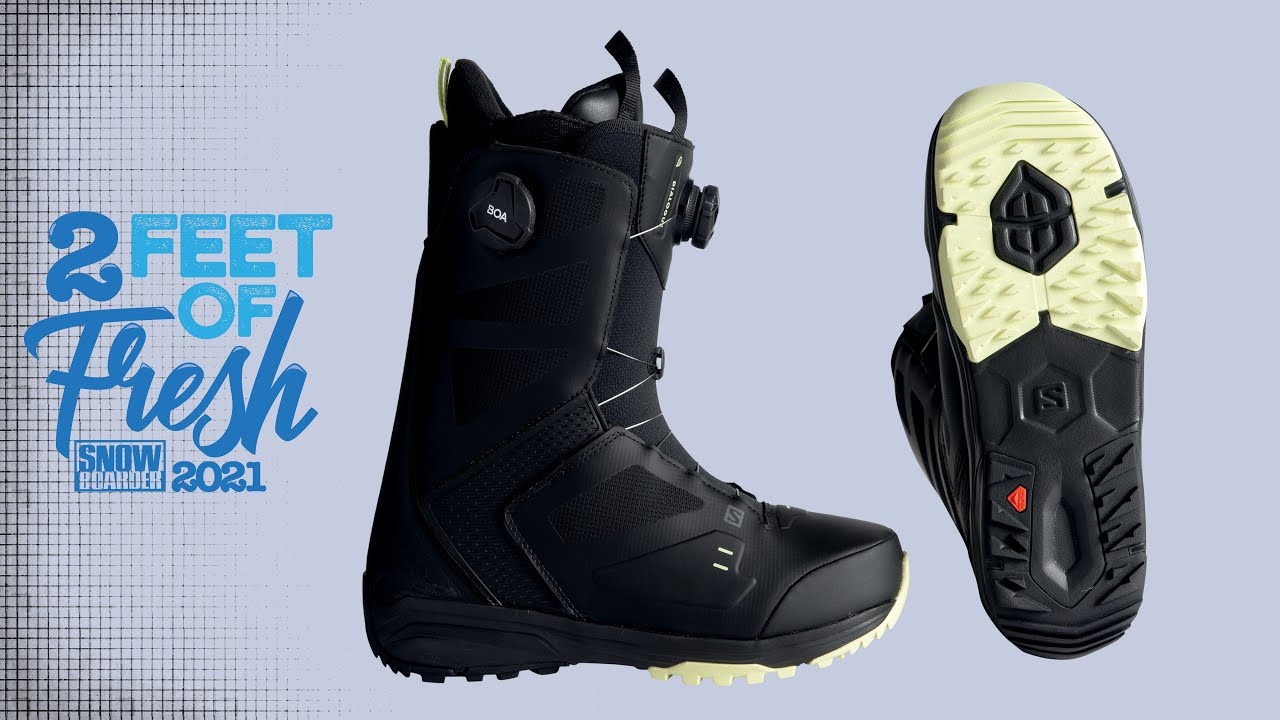 For 2021, it is clear that the boot and binding makers in snowboarding have collectively put their best foot forward by putting the experience of your feet at the forefront of their dedicated designs. Comfort, customization, and control are paramount in this selection of our favorite new bindings and boots, and after a week at Mount Hood putting each piece of gear through the paces at Timberline Resort, we can confidently say that each brand’s meticulous technology and features work together cohesively in pursuit of the best carving experience possible. Staying connected to your board is about much more than tightening a few screws—quick response and long-lasting comfort come down to the cohesiveness of your boot, bindings, and board. So, check out the 2021 edition of SNOWBOARDER’s Two Feet of Fresh and perhaps you will find the boots and bindings that will give your season a leg up, even when you’re going downhill. <br /><br />Tech Highlights:<br />- Fit To Ride Construction<br />- Response Liner<br />- Damplite+ Outsole<br /><br />MSRP: $350<br />Website: www.salomon.com/snowboard<br /><br />Salomon says:<br />The newest addition to our Fit to Ride line. The Dialogue is a high-performance, mid-flexing boot for all types of riding.<br /><br />SNOWBOARDER says:<br />Designed for snowboarders with a freestyle bent to their riding, whether you spend your days lapping the park, sussing out sidehits, or a little bit of both, the Salomon Dialogue Dual BOA is a comfortable and durable boot that will keep your feet comfortable all-season long. The Dialogue Dual BOA is the newest addition to Salomon Fit To Ride (FTR) line, which means that the boot boasts construction that is 10% lighter and more compact, and provides a comfy fit right out of the box. The comfort can be dialed in even further through the heat-moldable Response Liner that features multi-density Ultralon foam for support and wearability, and a Heel Grip inner zone that makes sure your feet and socks stay firmly in place. The Dialogue Dual BOA also has a versatile, medium flex that features an exclusive Heel Cage and a 3D-molded tongue, keeping the flex consistent while snuggly wrapping your foot. The Damplite+ Outsole is a combination of Contagrip rubber and ultra-dampening EVA for softening landings and ensuring you have plenty of traction when hiking or skating. If all of this tech hasn’t sold you on this new FTR boot’s rideability, perhaps the fact that it’s the boot of choice for Louif Paradis and Riley Nickerson will further reinforce that the Salomon Dialogue Dual BOA truly lets its performance do the talking.<br /><br />For the latest from Snowboarder Magazine check out:<br /> https://www.snowboarder.com/<br /> Facebook - https://sbdr.co/Facebook<br /> Instagram - https://sbdr.co/Instagram<br /> Twitter - https://sbdr.co/Twitter<br /> YouTube - https://sbdr.co/YouTube