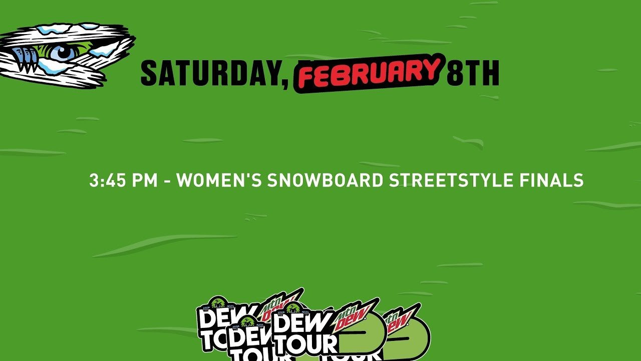 Watch Women's Snowboard Streetstyle Finals, LIVE from Dew Tour Copper 2020!<br />Go to dewtour.com/live for real-time scoring and the Dew View.<br /><br />The final will have a field size of seven athletes, jam format, scored by overall impression. The top three athletes as decided by the judges will be ranked 1st - 3rd. Judges will also award a “Best Trick” award to one athlete. #DewTour #Snowboarding<br /><br />SATURDAY, FEBRUARY 8 (Listed in MST)<br />9:00 – 10:00 AM Women’s Snowboard Modified Superpipe Final Presented by Toyota<br />10:30 – 11:30 AM Women’s Ski Modified Superpipe Final Presented by Toyota<br />12:15 – 1:30 PM Men’s Snowboard Slopestyle Final<br />2:15 – 3:30 PM Men's Ski Slopestyle Final<br />4:15 - 4:45 PM - Women's Ski Streetstyle Final<br />5:00 – 5:30 PM Women’s Snowboard Streetstyle Final<br />5:45 – 6:30 PM Men’s Ski Streetstyle Final<br />6:45 – 7:30 PM Men’s Snowboard Streetstyle Final<br /><br />For the latest from Snowboarder Magazine check out:<br />https://www.snowboarder.com/<br />Facebook - https://sbdr.co/Facebook<br />Instagram - https://sbdr.co/Instagram<br />Twitter - https://sbdr.co/Twitter<br />YouTube - https://sbdr.co/YouTube