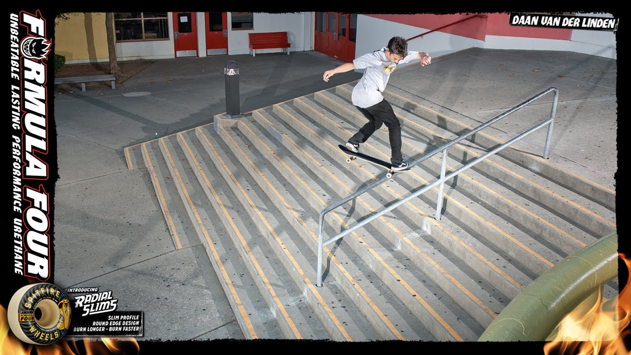Daan Van Der Linden. Introducing new Formula Four Radial Slims - Slim Profile, Round Edge Design, Burn Longer -Burn Faster. http://spitfirewheels.com/formulafour/<br /><br /><br />http://instagram.com/skankiee/<br />https://instagram.com/spitfirewheels<br />https://www.facebook.com/spitfire.wheels<br />https://twitter.com/spitfirewheels