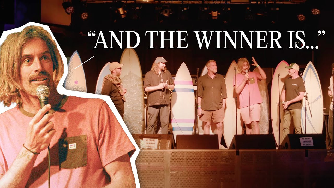 Featuring Darren Handley, NPJ, Ryan Lovelace, and Corey Graham at the Electric Acid Surfboard Test World Premiere.<br /><br /><br />A few weeks ago, we were fortunate to host the world premiere of the Electric Acid Surfboard Test (EAST) in Byron Bay, just a stone’s throw from Dave Rastovich’s home and the iconic pointbreaks where much of the series was filmed.<br /><br />For this year’s experiment, we flew in Ryan Lovelace, the winner, all the way from Kauai. To our delight, several other featured shapers—Darren Handley, NPJ, and Corey Graham—made the trip to join the celebration. Their presence added a heightened sense of anticipation and pressure; not only did we want to deliver an unforgettable experience for the audience, but we also wanted to do justice to the artisans behind the boards themselves.<br /><br />The final stretch to the premiere was anything but smooth. Danny Johnson, who had already pulled several all-nighters to complete the edit, had to prepare two versions of the film at the eleventh hour. The first version, spoiler-free for the kids’ screening, omitted the announcement of the winner. The second was the polished final cut for the adult audience later in the evening.<br /><br />But there was a catch. Both versions needed to be transferred in high resolution to a USB drive compatible with the venue’s prehistoric PC—one that seemed more suited to running Windows 98 than screening surf films. Cue the chaos: after 20 minutes of attempted file transfers, the progress bar barely moved. Panic set in.<br /><br />With less than 20 minutes before the kids’ screening, we were on the brink of disaster. I’ll spare you the nitty-gritty details, but let’s just say it involved frantic troubleshooting, some creative problem-solving, and perhaps a bit of sheer luck. Somehow, we got it done in the nick of time.<br />When the film finally rolled, the Stab team, still riding the adrenaline of narrowly avoiding calamity, could finally exhale, grab a beer, and join the audience.<br /><br />Before the grand finale played, the packed auditorium was treated to an insightful panel discussion with Rastovich and the shapers. Conversations touched on everything from narcissism in modern surf culture and the allure of gimmicky board designs to how fins can unlock a board’s full potential and what the future might hold for sustainable materials like flax.<br /><br />It was an electric evening—pun intended—and a testament to the creative energy and passion that fuels the surfboard design community.