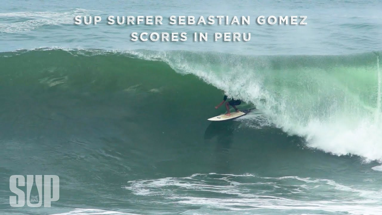 Talented SUP surfer Sebastian Gomez rips on a few juicy waves during a recent session at El Paso, Punta Hermosa in Peru