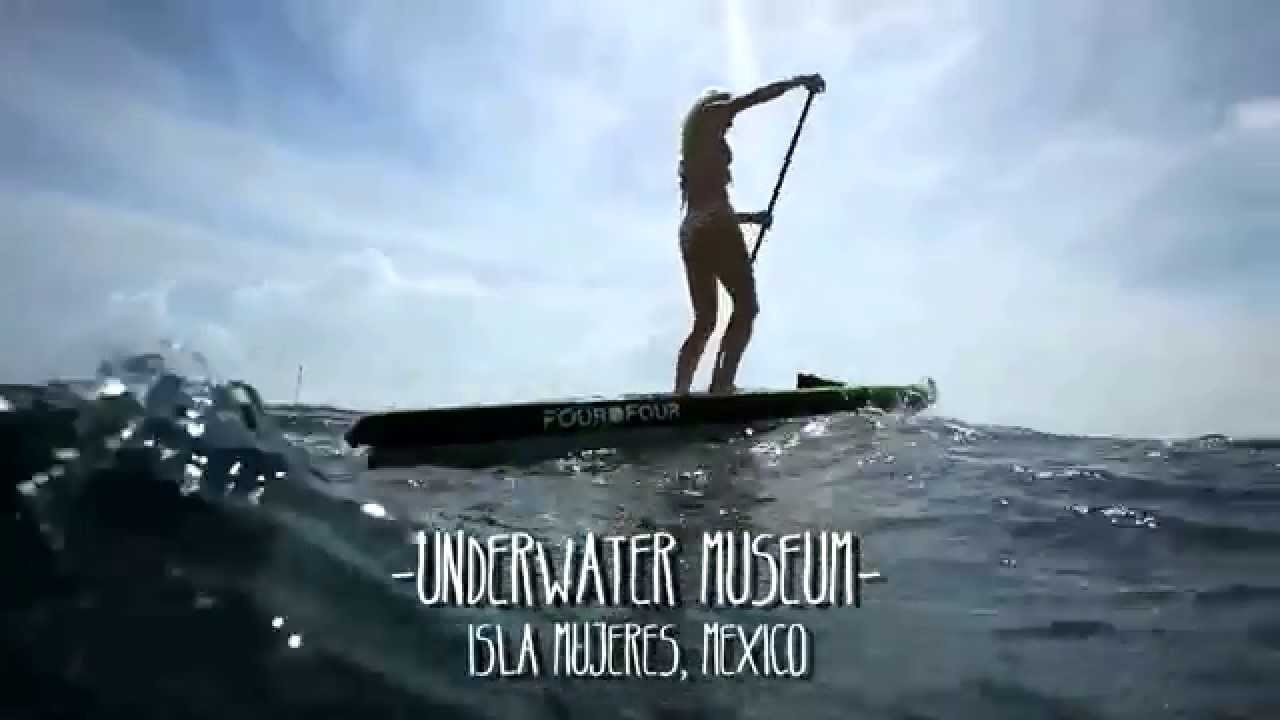 Morgan Hoesterey and Gillian Gibree freedive an underwater museum in the waters around Cancun.