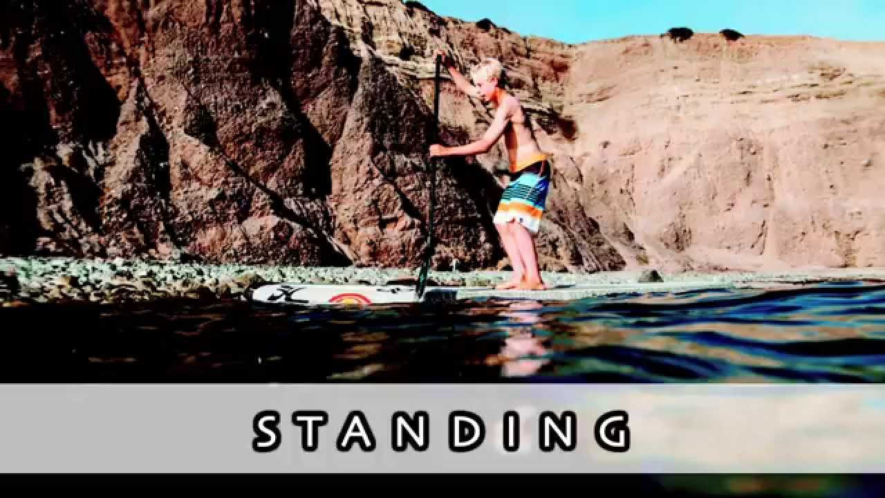 A demonstration of how to successfully stand up on your board.