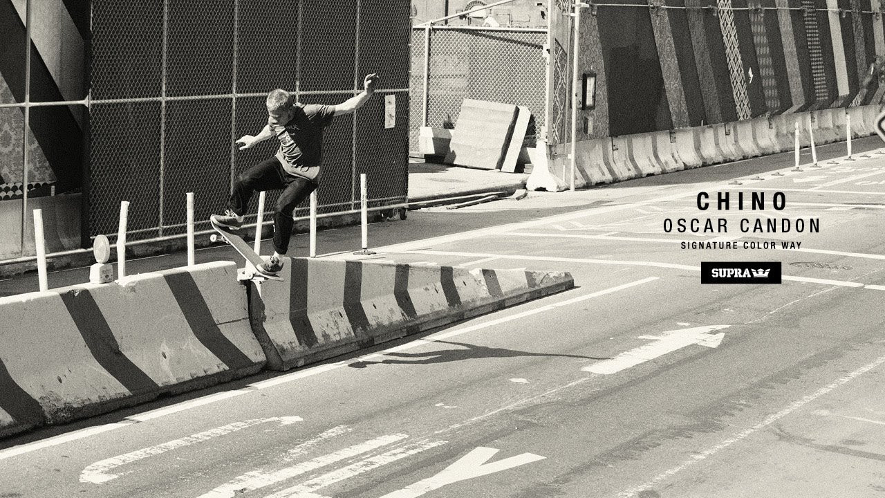Paris-based team rider Oscar Candon is steadily making a name for himself worldwide with his unique style of unpretentious, no-frills skateboarding that combines switch skill with full-bore speed. Originally from Montpellier, France, Oscar picked up skateboarding while living in Washington D.C. From starting out on the weathered concrete of the American East Coast, Candon returned to France and continued to sharpen his teeth on the rugged Old World terrain as he grew into the go-anywhere-skate-everything ATV he is today. <br />"The shoes are super simple. I can't wear anything other than something really simple – nothing too tech-y or something with big logos or anything. These are really sick and the colors are good,” Oscar says of the Chino. Reminiscent of one of his favorite styles, the Cuba slip-on, he adds, "I love them. They're thin but with laces so they’re really supportive – they're perfect.” Repurposing proven ‘team favorites’ like the Stacks II, the Chino utilizes the vulc sole for traction, comfort, durability and performance, while borrowing style elements from the low top Pistol team model. <br /><br />SITE: http://www.suprafootwear.com<br />FACEBOOK: http://www.facebook.com/suprafootwear<br />TWITTER: http://www.twitter.com/suprafootwear<br />INSTAGRAM: http://instagram.com/suprafootwear<br />PINTEREST: http://www.pinterest.com/suprafootwear<br />TUMBLR: http://www.suprafootwear.tumblr.com/<br />VIMEO: http://www.vimeo.com/suprafootwear
