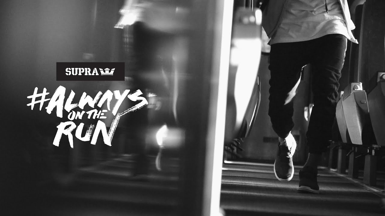Always On The Run encompasses the creative energy and unwavering momentum that drives us towards success without compromise. #AOTR is the relentless impulse urging us to push through adversity in order to continue honing and expressing our individual crafts and style. Be it on a skateboard, on a canvas, in a studio, in a garage, or in your mind, Always On The Run is about keeping it moving above and beyond. <br /><br />To join in and share how your life is #AlwaysOnTheRun, visit alwaysontherun.suprafootwear.com.<br /><br />SITE: http://www.suprafootwear.com<br />FACEBOOK: http://www.facebook.com/suprafootwear<br />TWITTER: http://www.twitter.com/suprafootwear<br />INSTAGRAM: http://instagram.com/suprafootwear<br />PINTEREST: http://www.pinterest.com/suprafootwear<br />TUMBLR: http://www.suprafootwear.tumblr.com/<br />VIMEO: http://www.vimeo.com/suprafootwear