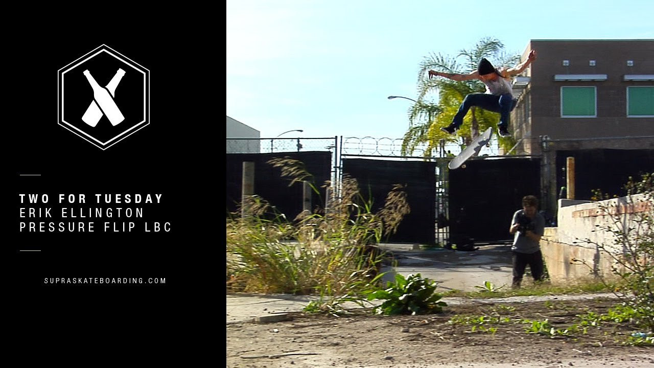 www.SupraSkateboarding.com<br /><br />The pressure flip was an early '90s phenomenon popping up in all the videos in many different variations, but no one took it to this level back then. Ellington takes this '90s staple to a new age gap to create this masterful piece of footage.<br /><br />Two For Tuesday is bi-weekly feature dropping on SupraSkateboarding.com and Instagram. It will consist of one trick two angles, one angle regular speed and a slo-mo, or just two tricks.<br /><br />@SupraSkateboarding<br /><br />Video:<br />@unfun<br />@buckygonzalez